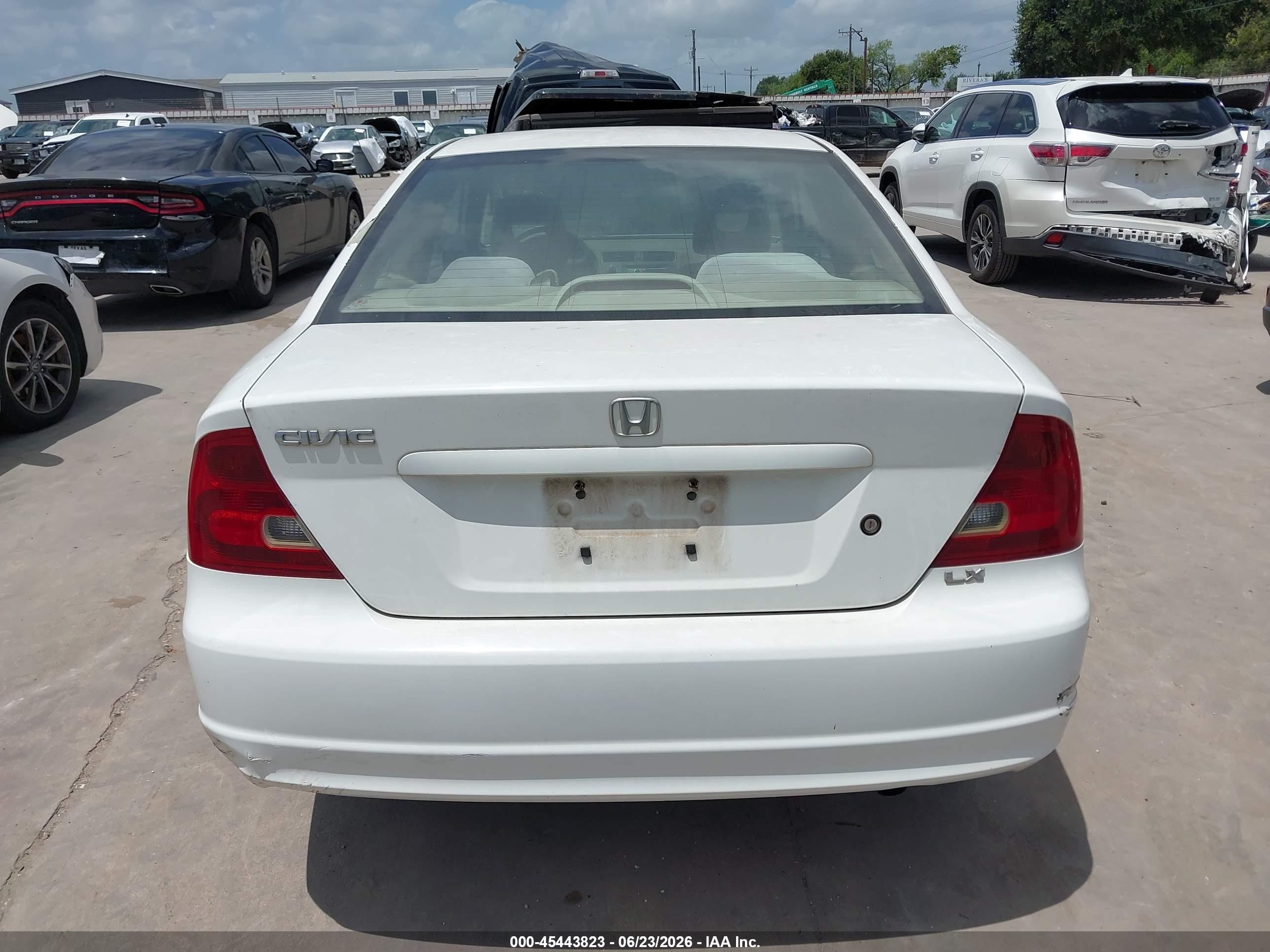 2001 Honda Civic Lx White vin: 1HGEM22571L094149