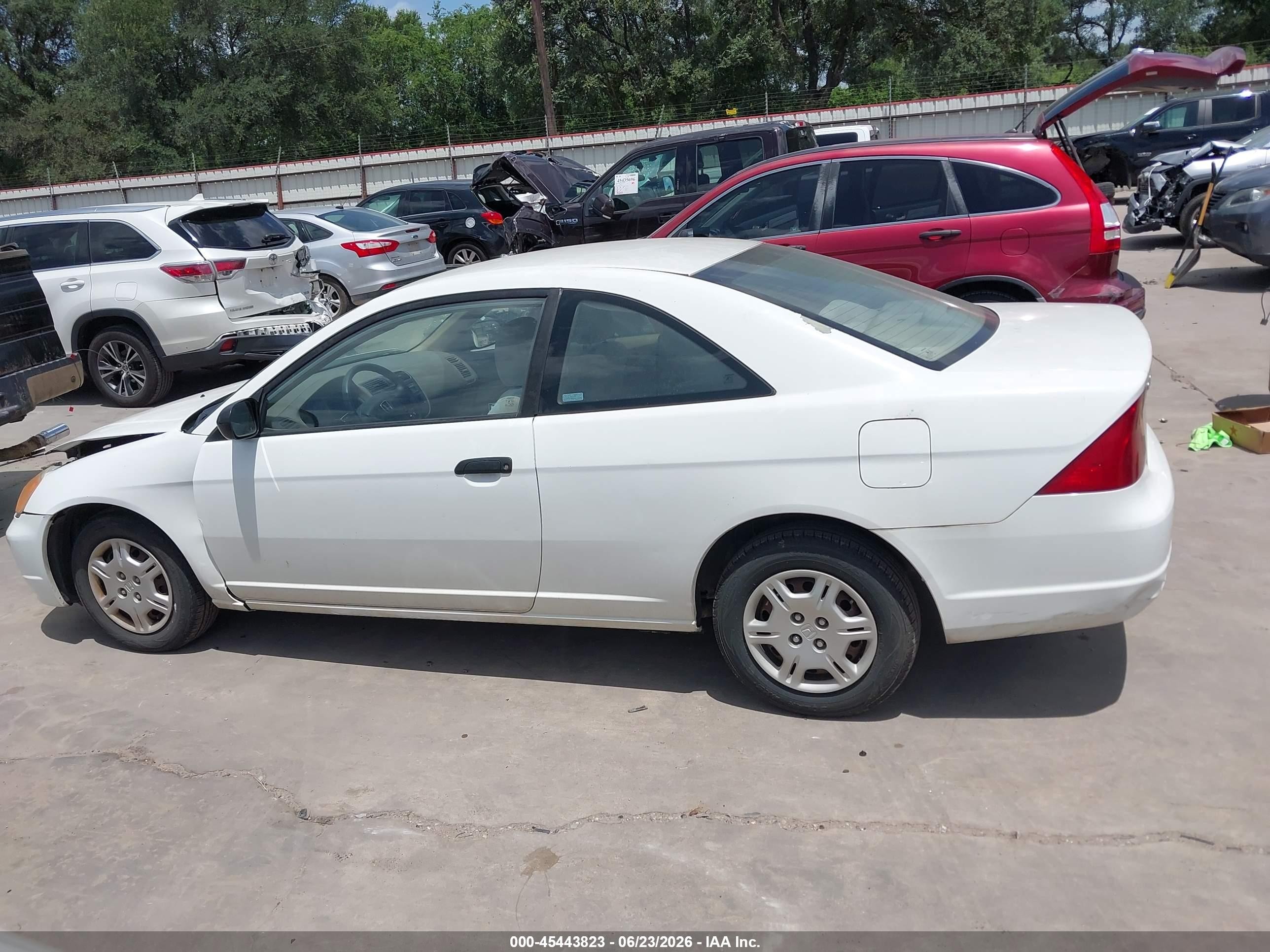 2001 Honda Civic Lx White vin: 1HGEM22571L094149
