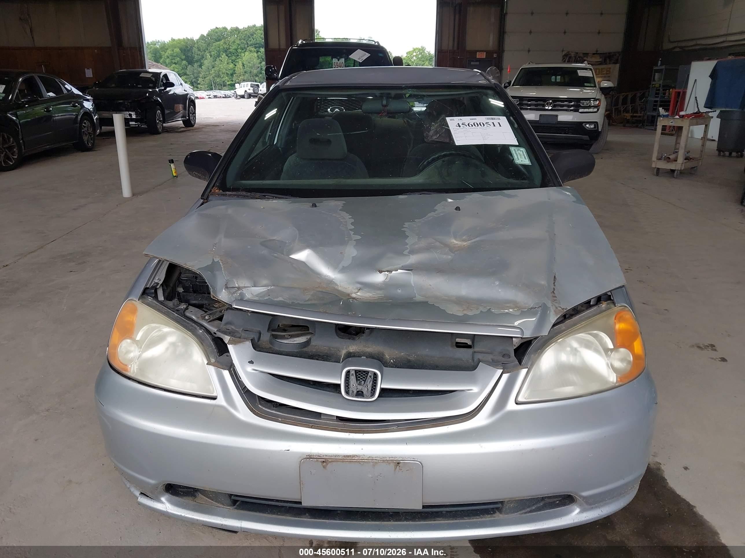 2001 Honda Civic Lx Silver vin: 1HGEM22571L094555