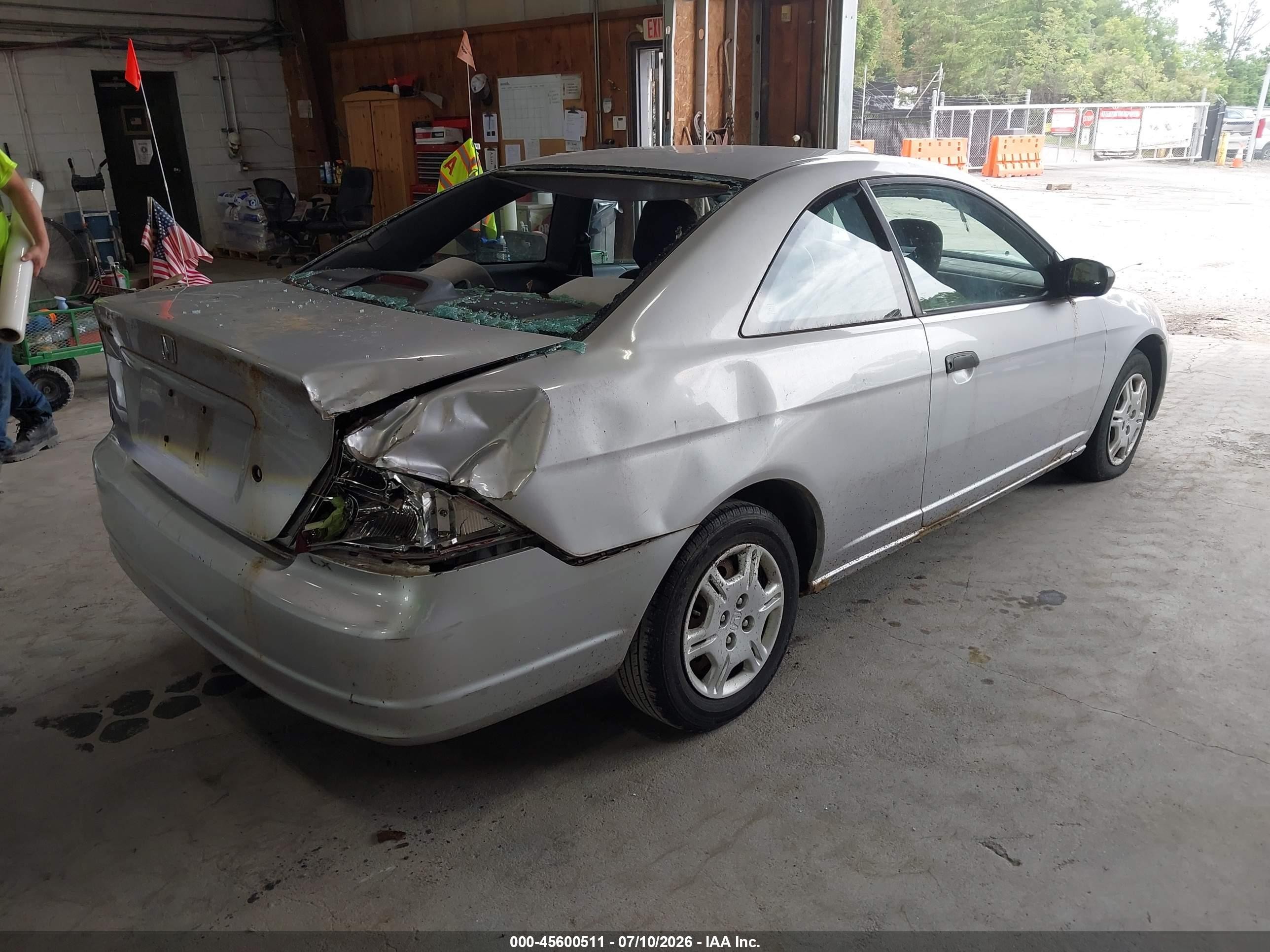 2001 Honda Civic Lx Silver vin: 1HGEM22571L094555