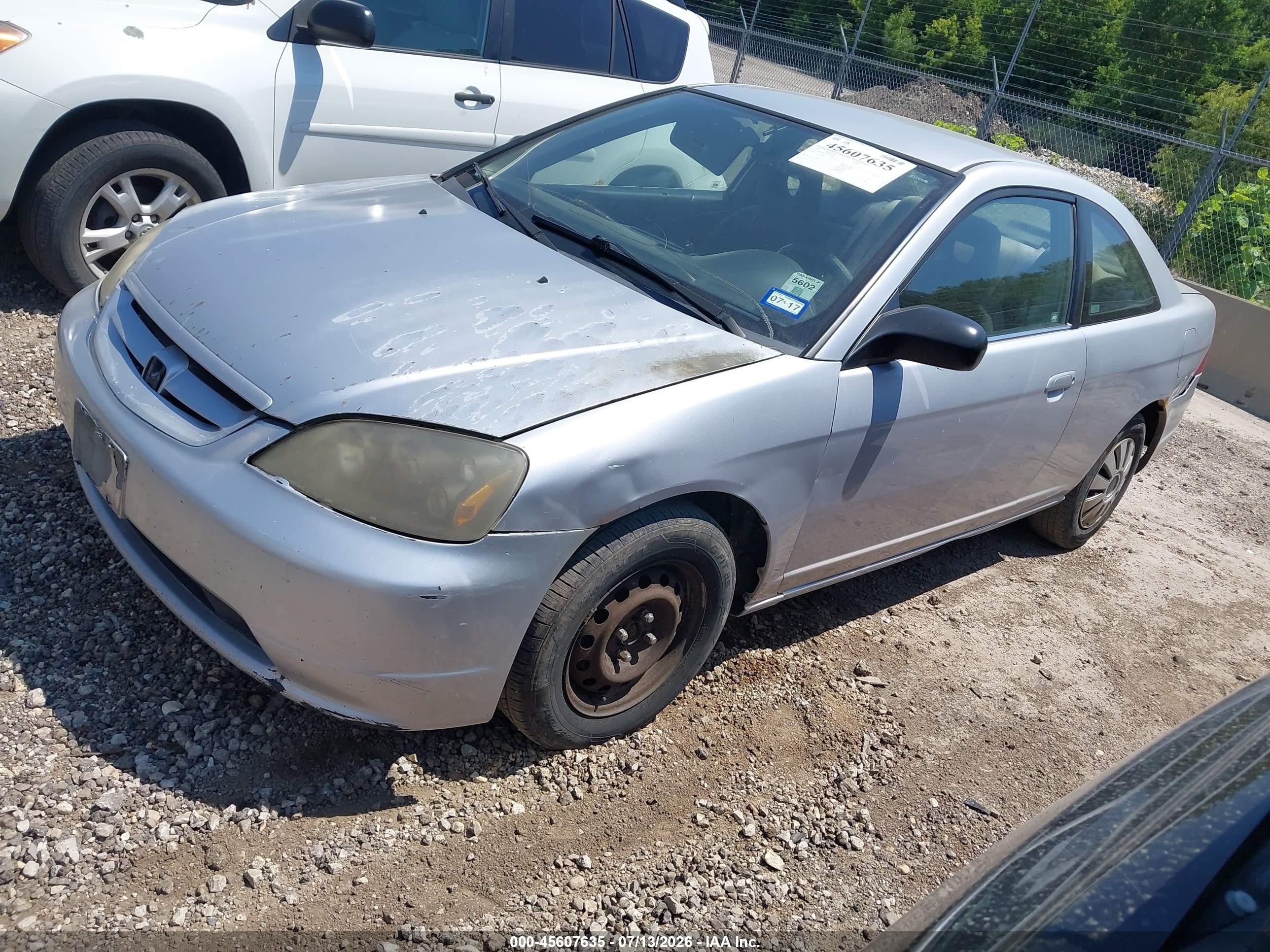 2002 Honda Civic Lx Light Blue vin: 1HGEM22572L045762