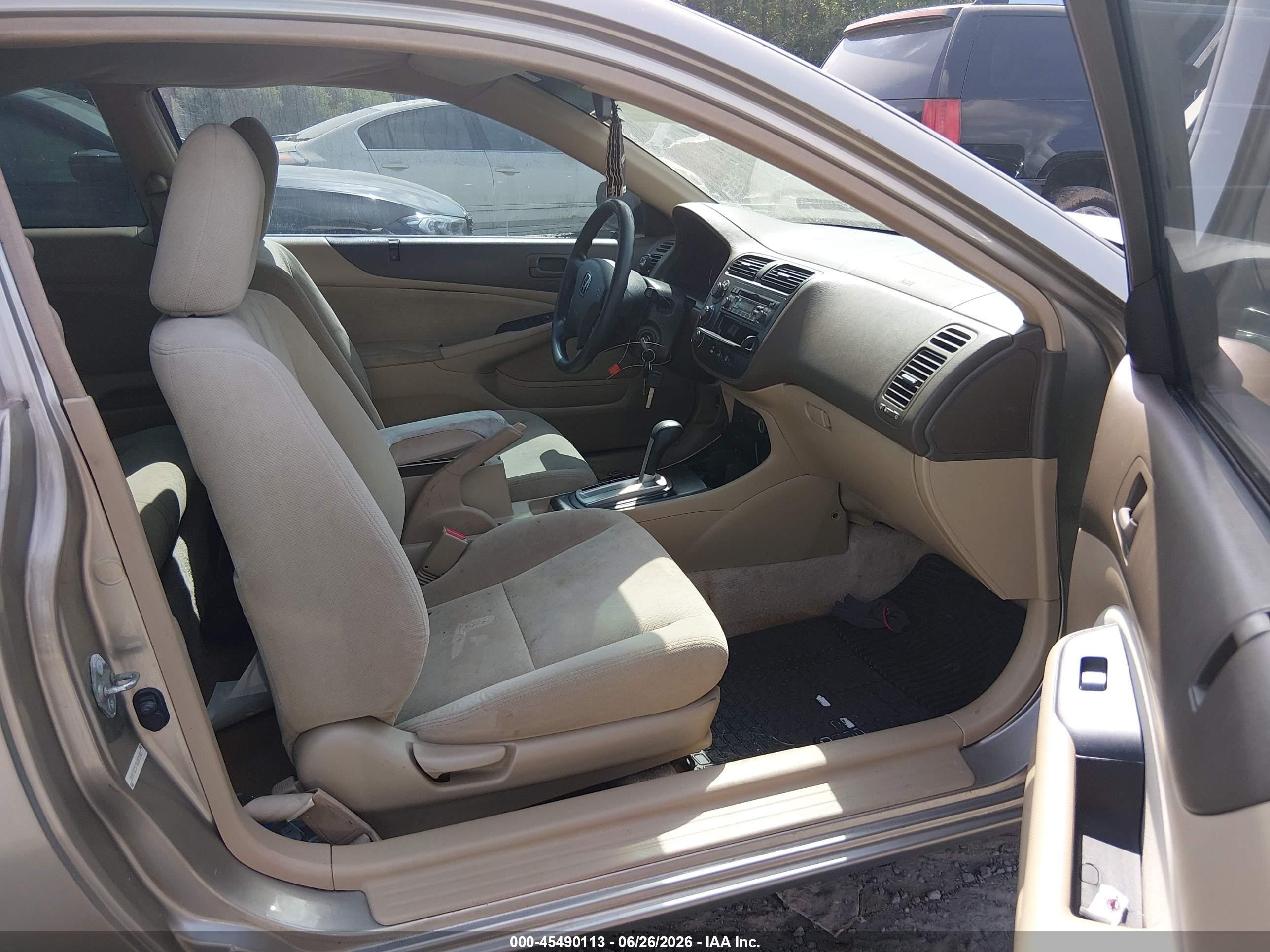 2003 Honda Civic Lx Beige vin: 1HGEM22573L001603