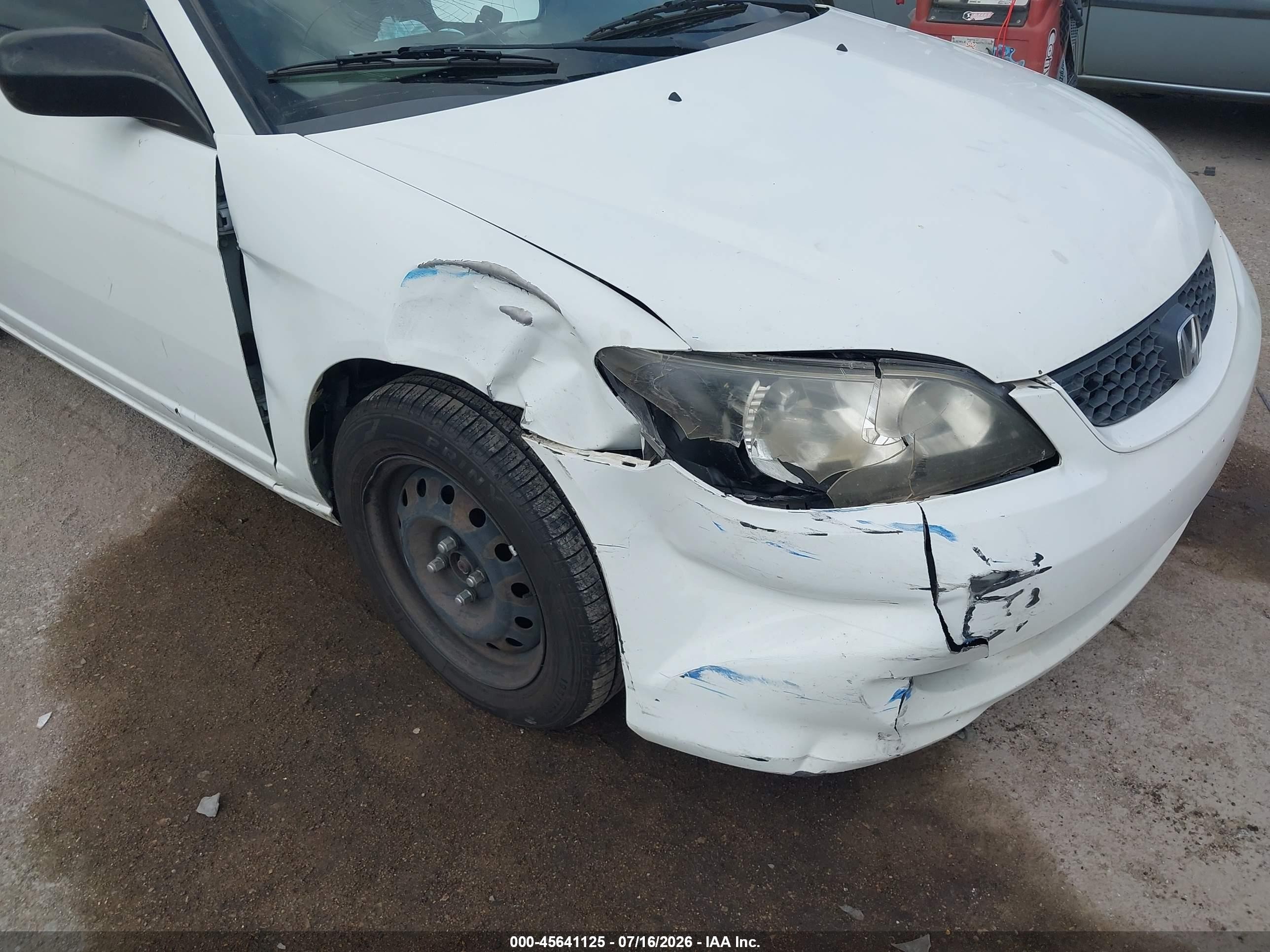 2005 Honda Civic Lx Белый vin: 1HGEM22575L028867