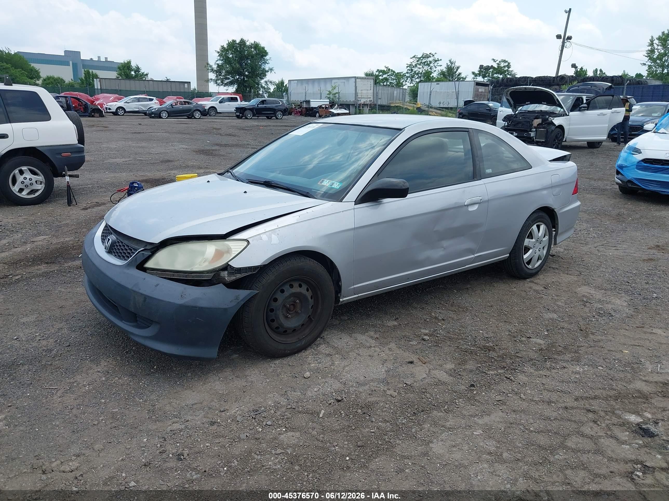 2005 Honda Civic Lx Silver vin: 1HGEM22575L036855