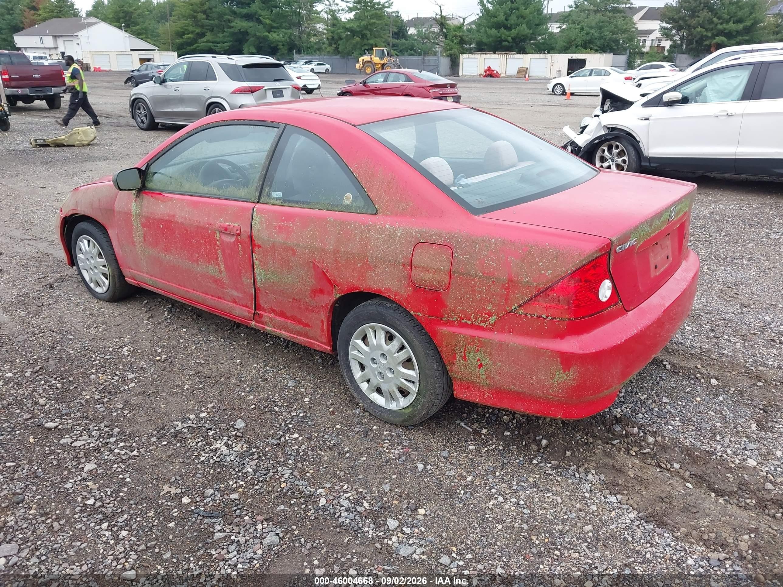 2005 Honda Civic Lx Red vin: 1HGEM22575L043854