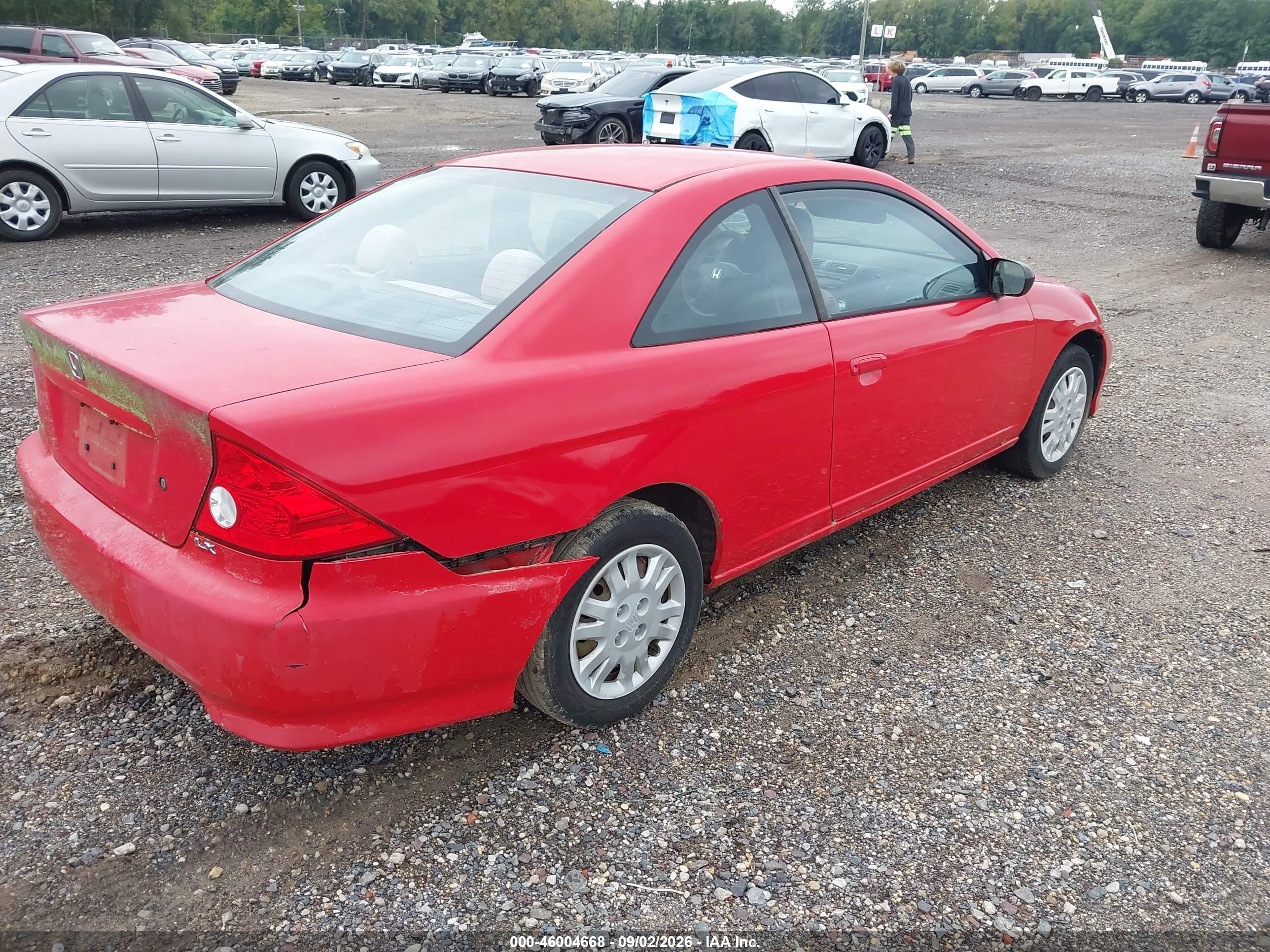 2005 Honda Civic Lx Red vin: 1HGEM22575L043854