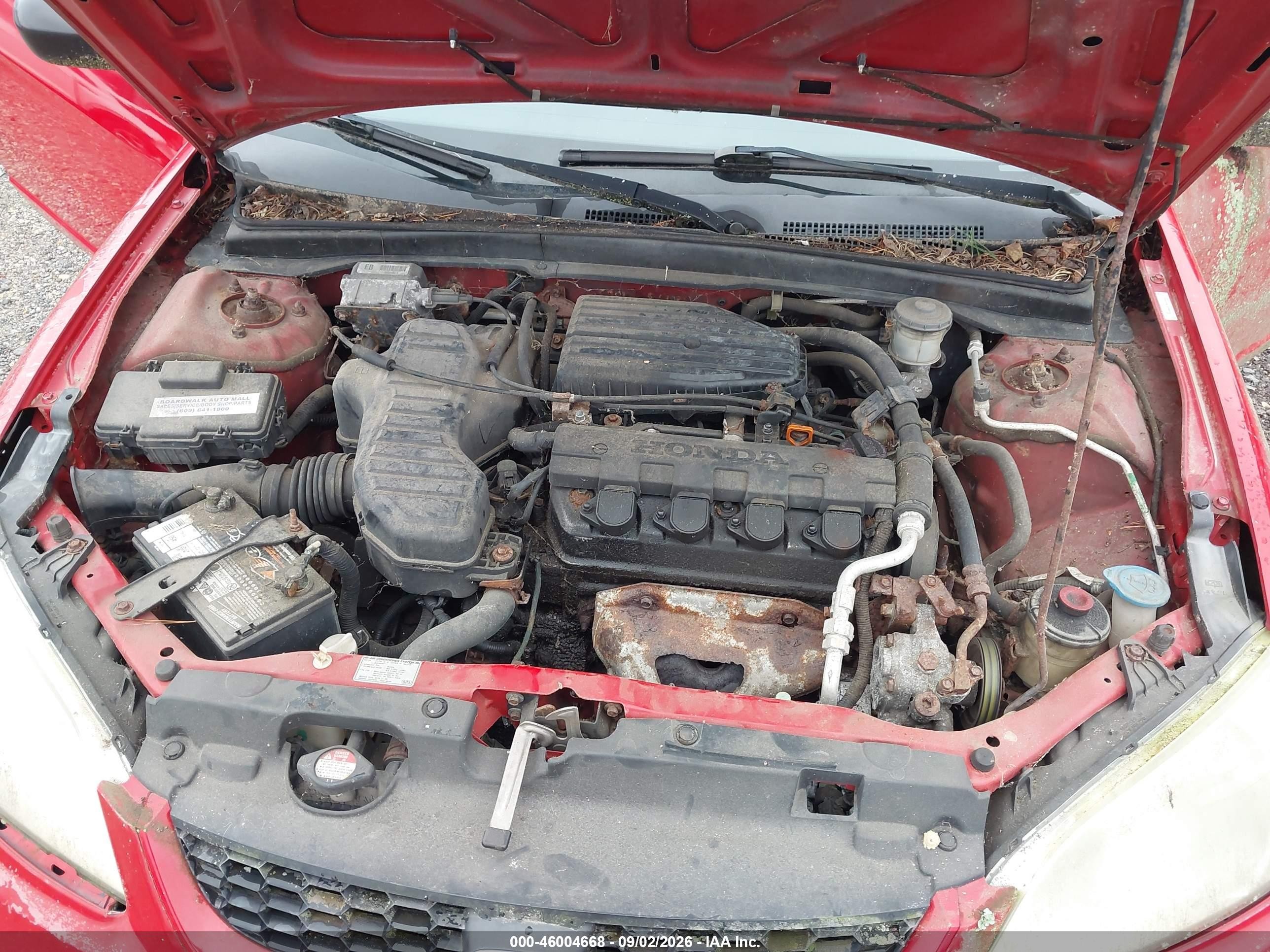 2005 Honda Civic Lx Red vin: 1HGEM22575L043854