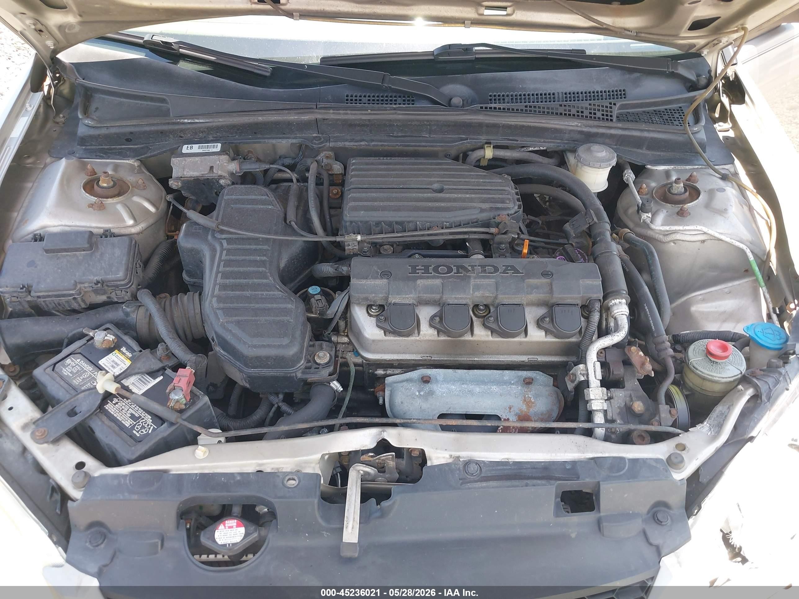 2005 Honda Civic Lx Silver vin: 1HGEM22575L051940