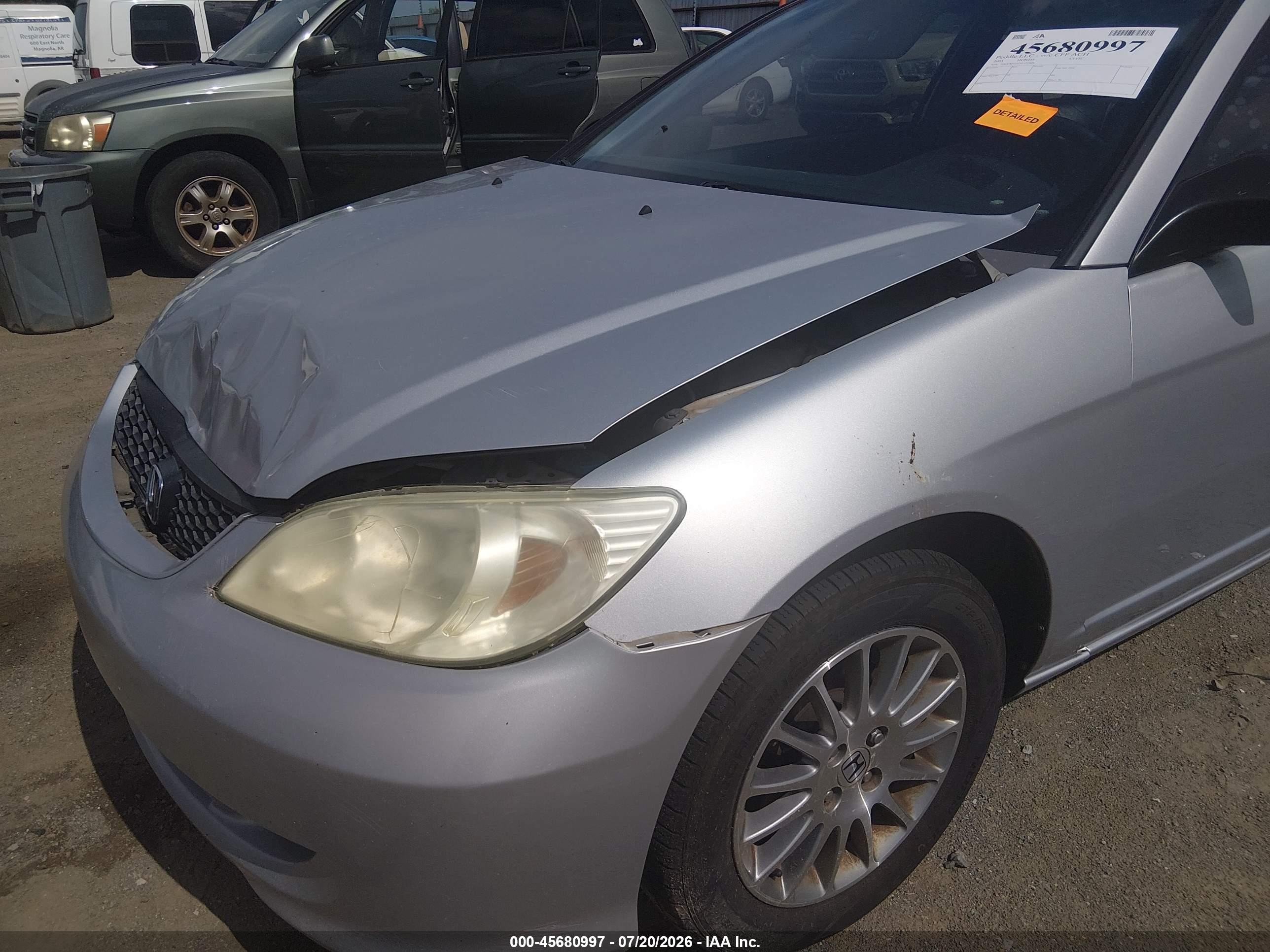 2005 Honda Civic Lx Silver vin: 1HGEM22575L072903