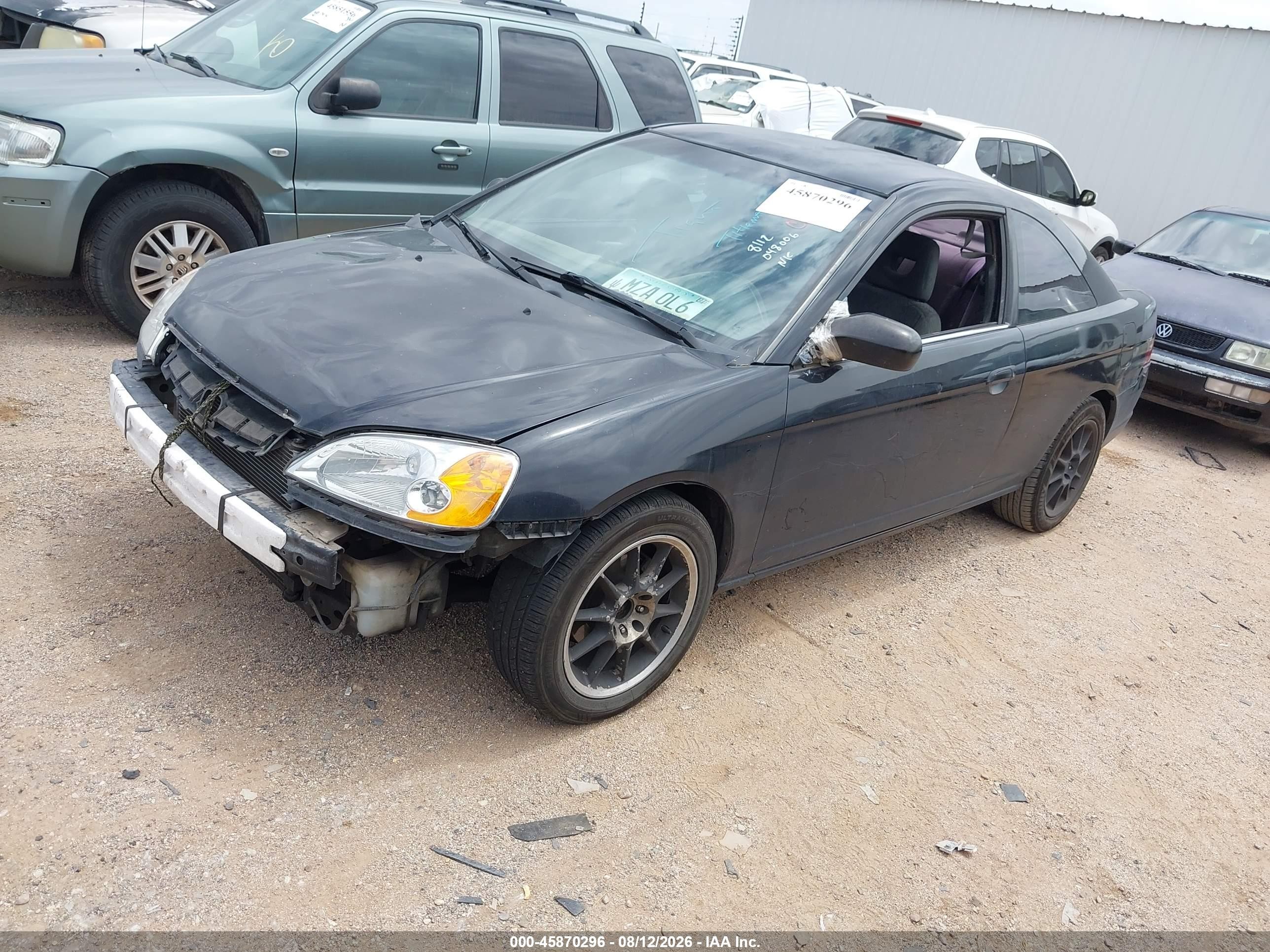 2001 Honda Civic Lx Black vin: 1HGEM22581L048006