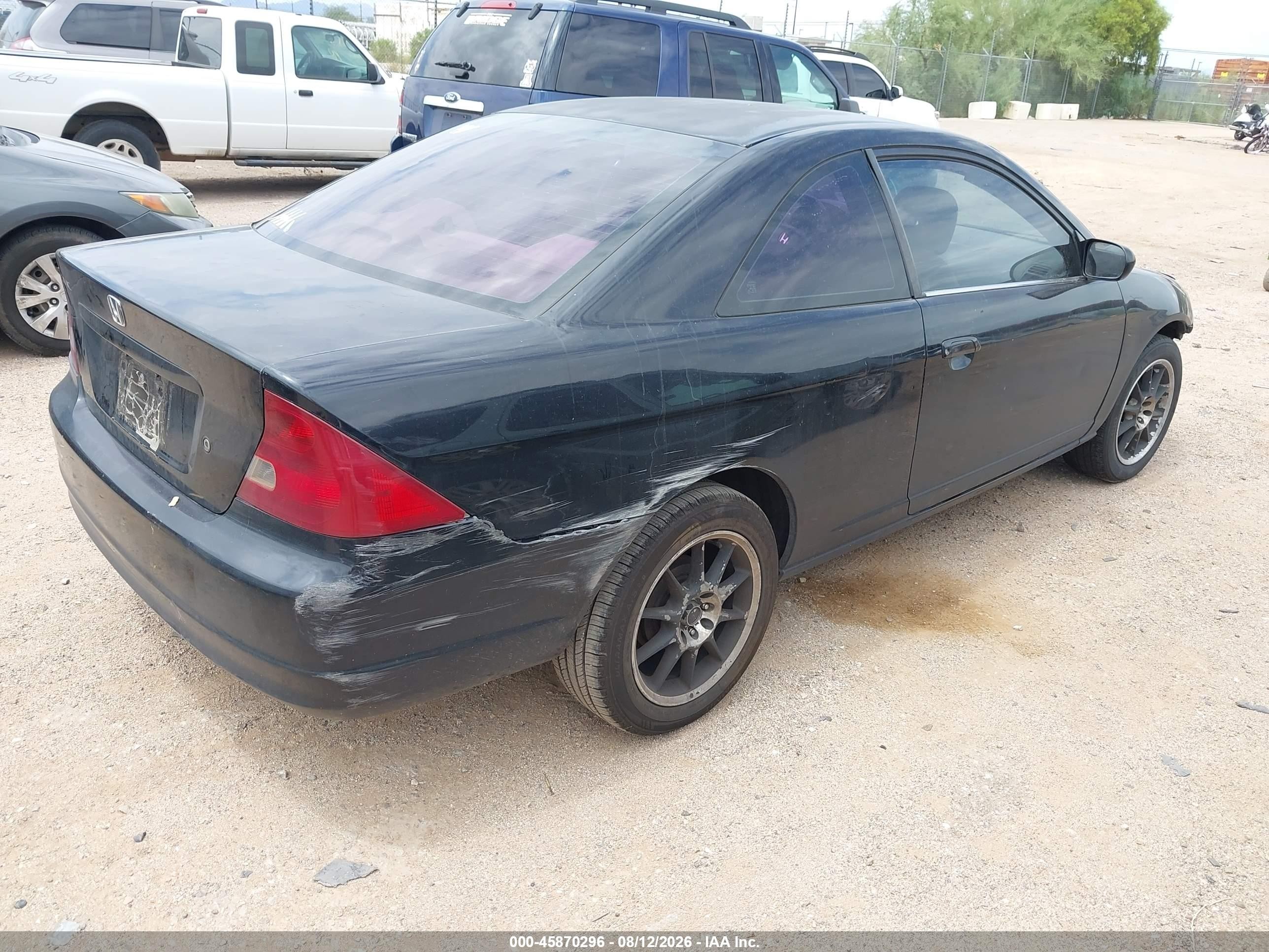 2001 Honda Civic Lx Black vin: 1HGEM22581L048006