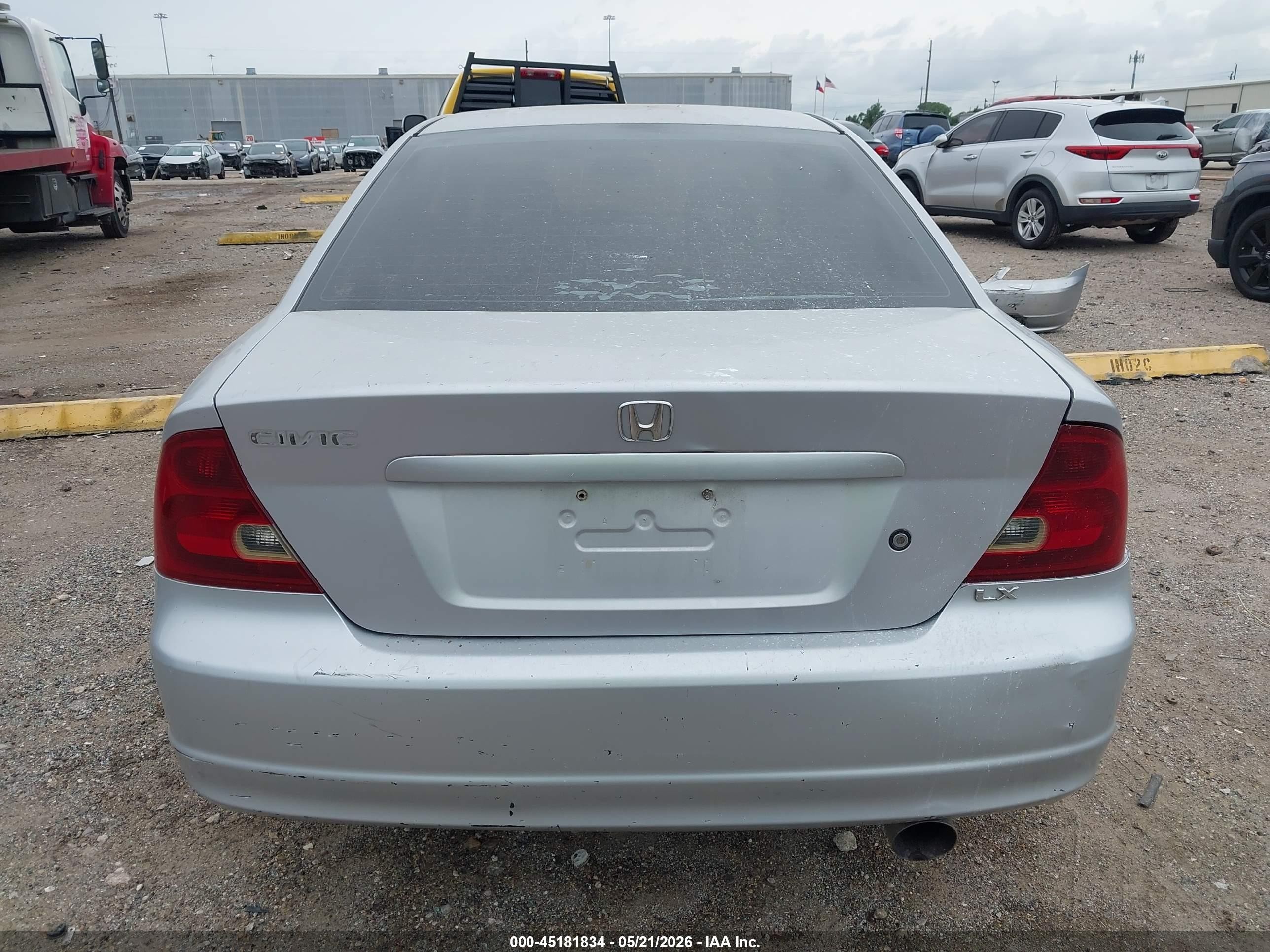 2001 Honda Civic Lx Gray vin: 1HGEM22581L059328