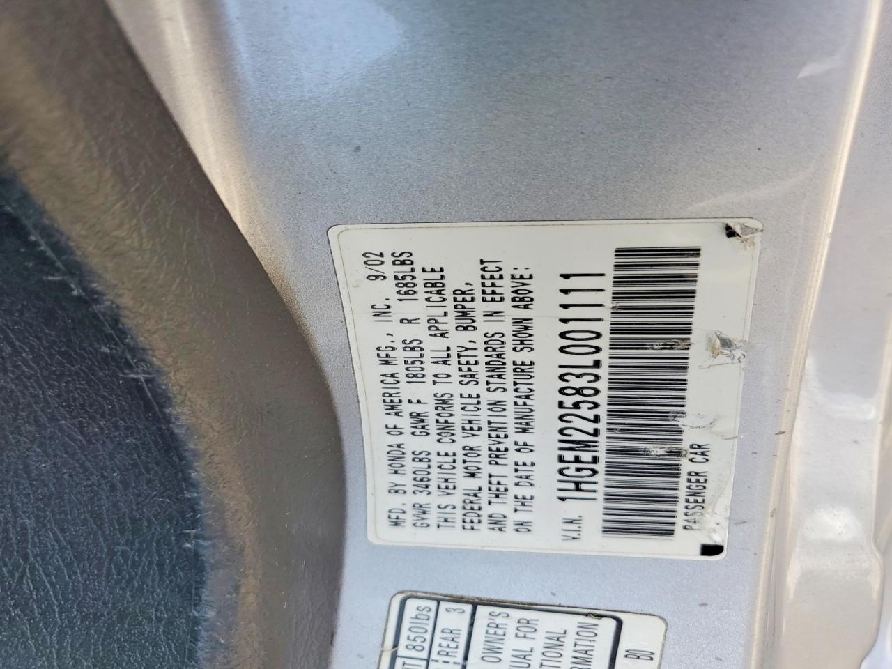 2003 Honda Civic Lx Silver vin: 1HGEM22583L001111