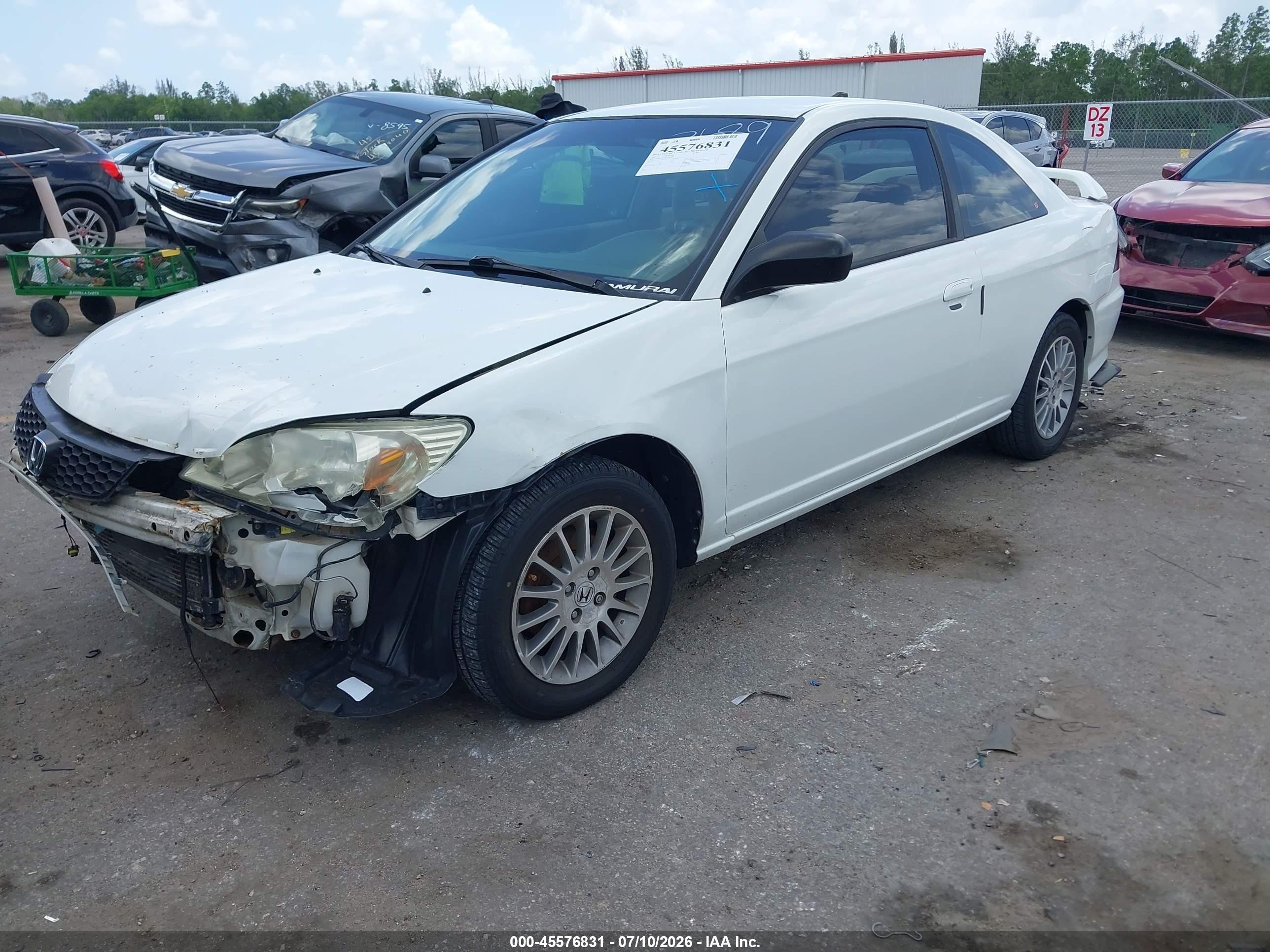 2005 Honda Civic Lx Белый vin: 1HGEM22585L052689