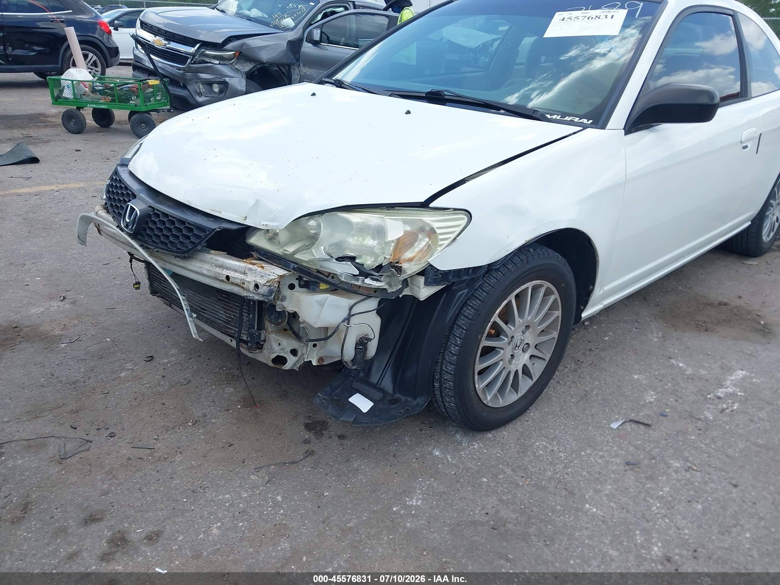 2005 Honda Civic Lx Белый vin: 1HGEM22585L052689