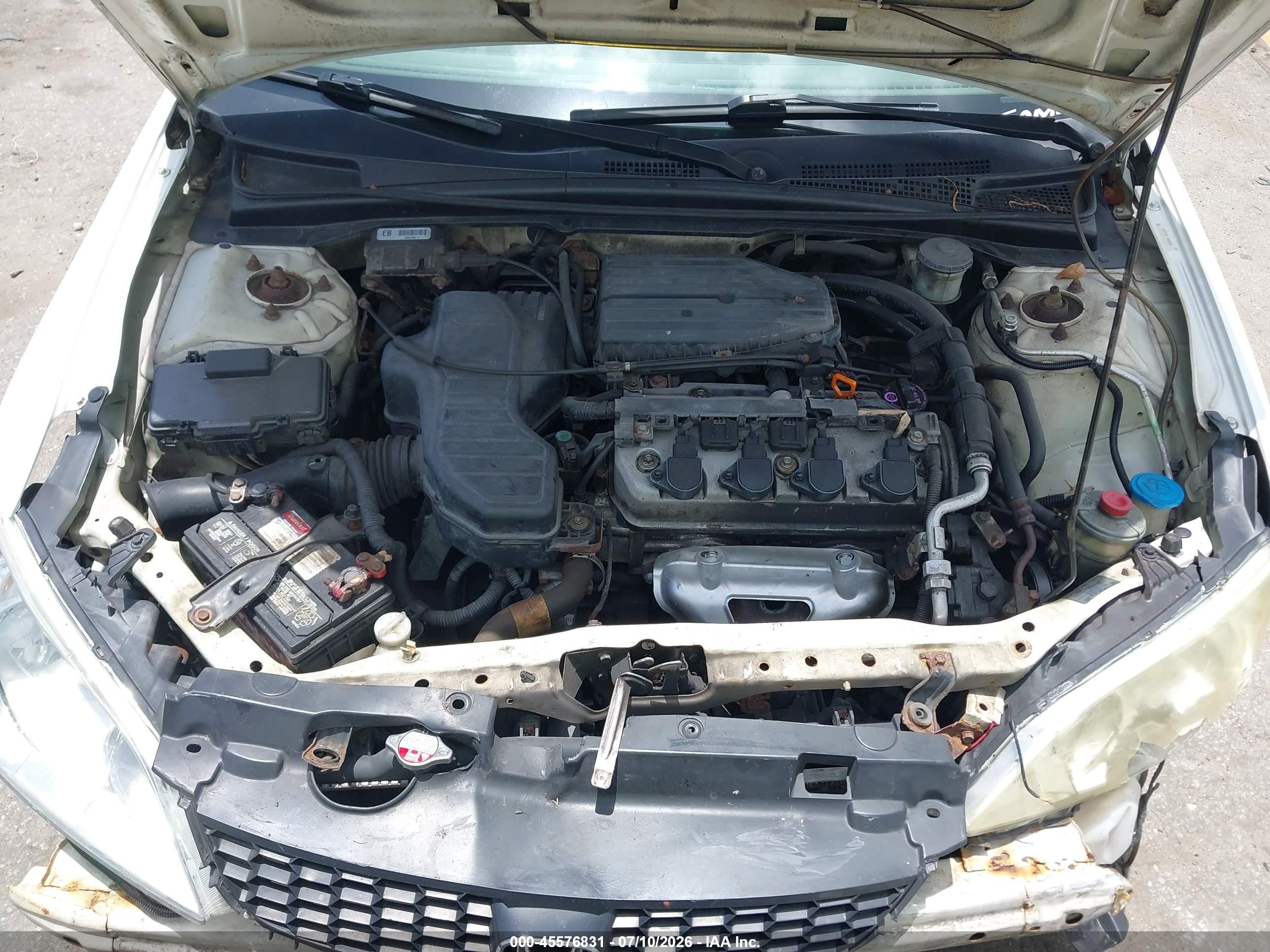 2005 Honda Civic Lx Белый vin: 1HGEM22585L052689