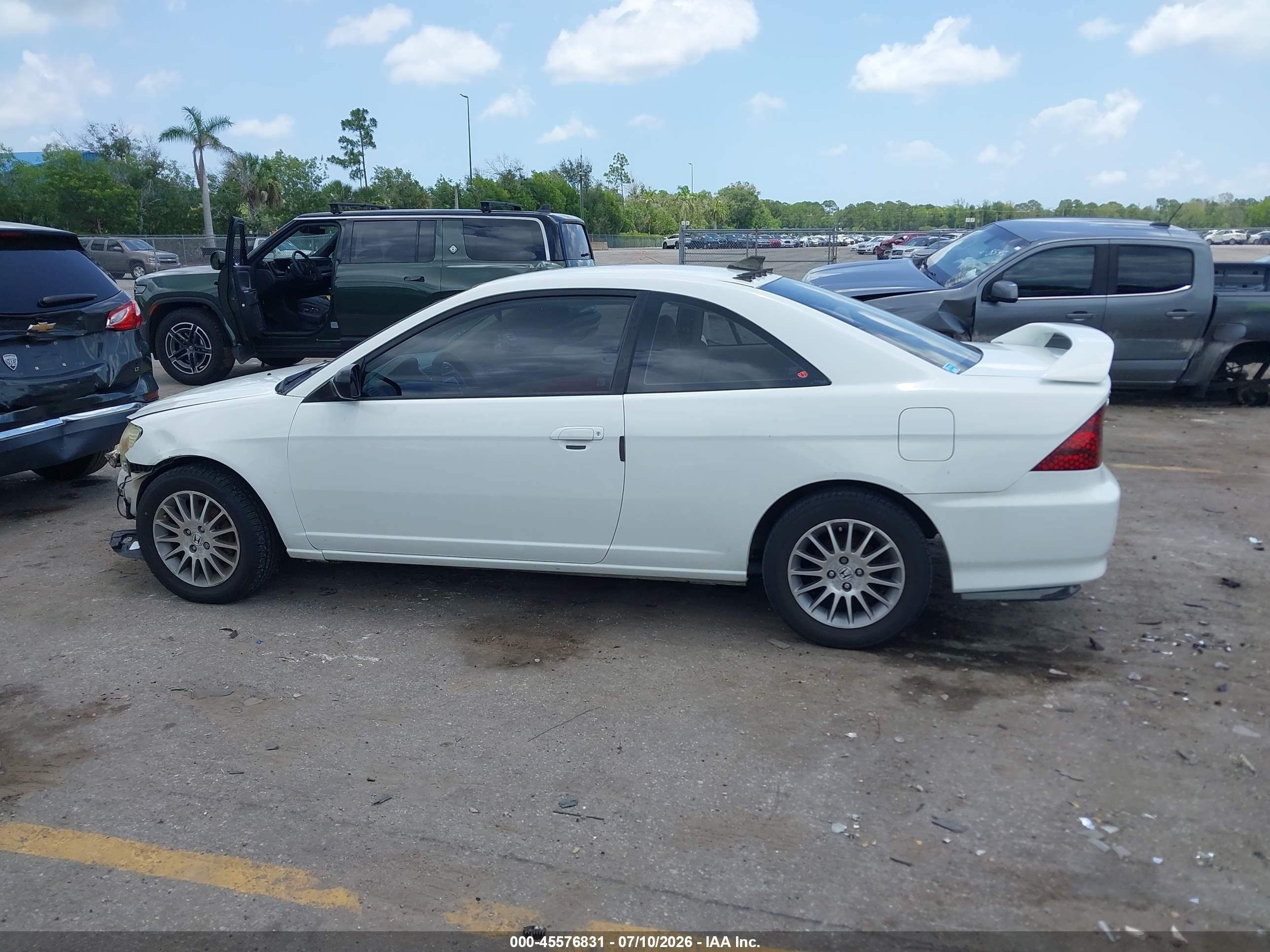 2005 Honda Civic Lx Белый vin: 1HGEM22585L052689