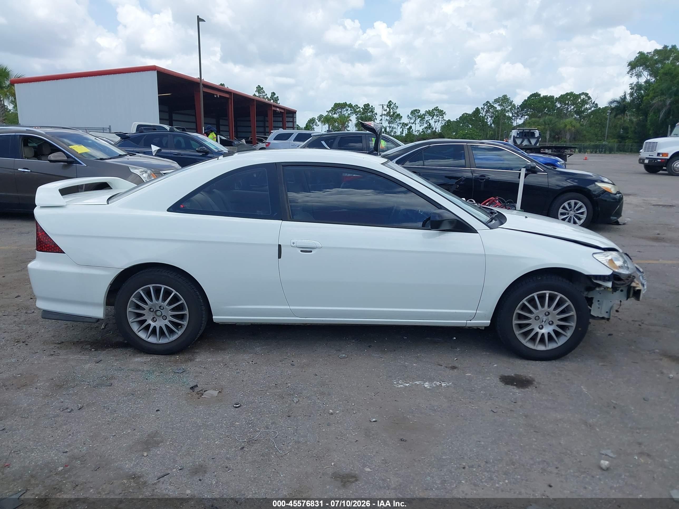 2005 Honda Civic Lx Белый vin: 1HGEM22585L052689