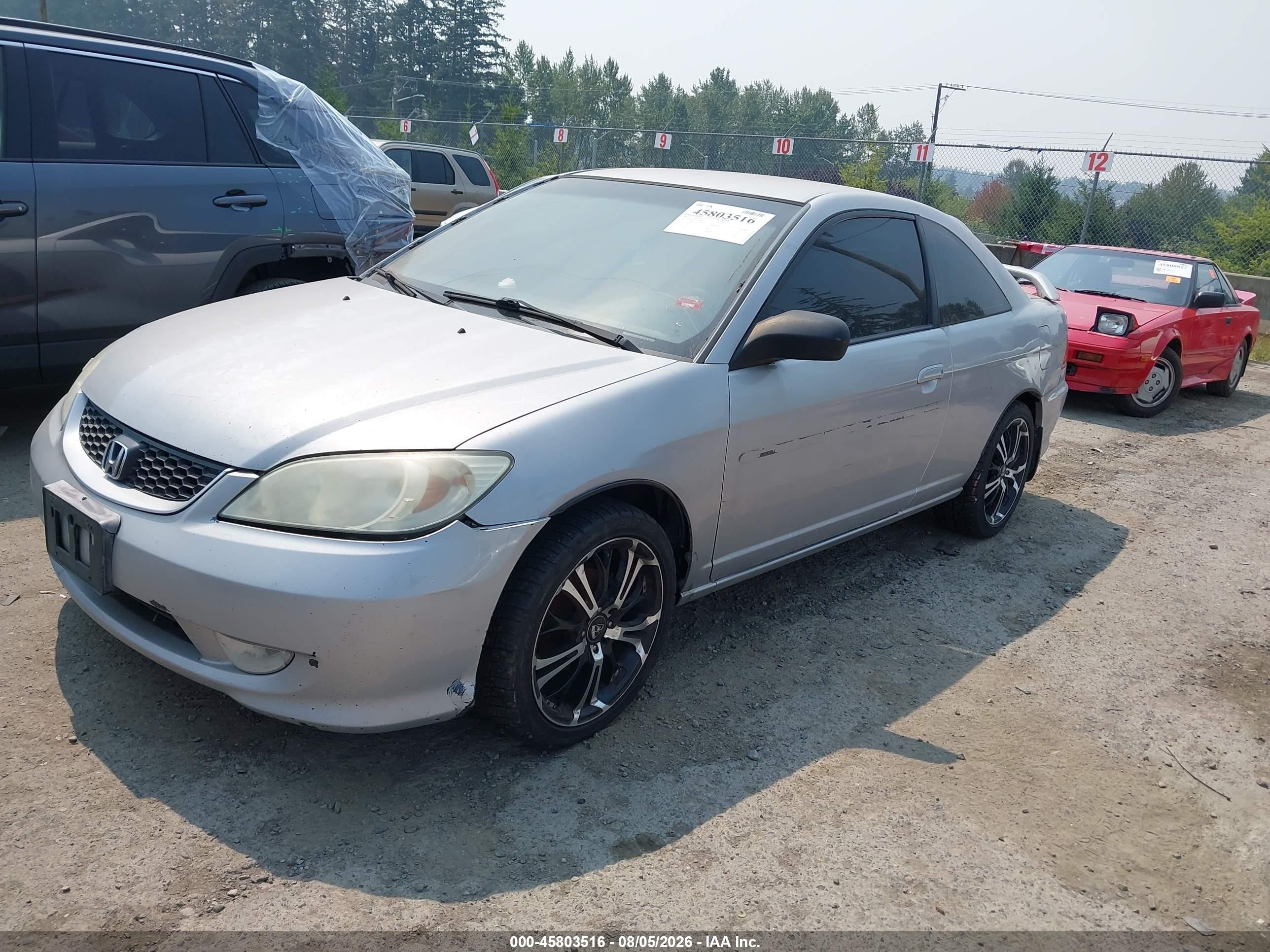 2005 Honda Civic Lx Silver vin: 1HGEM22585L072957