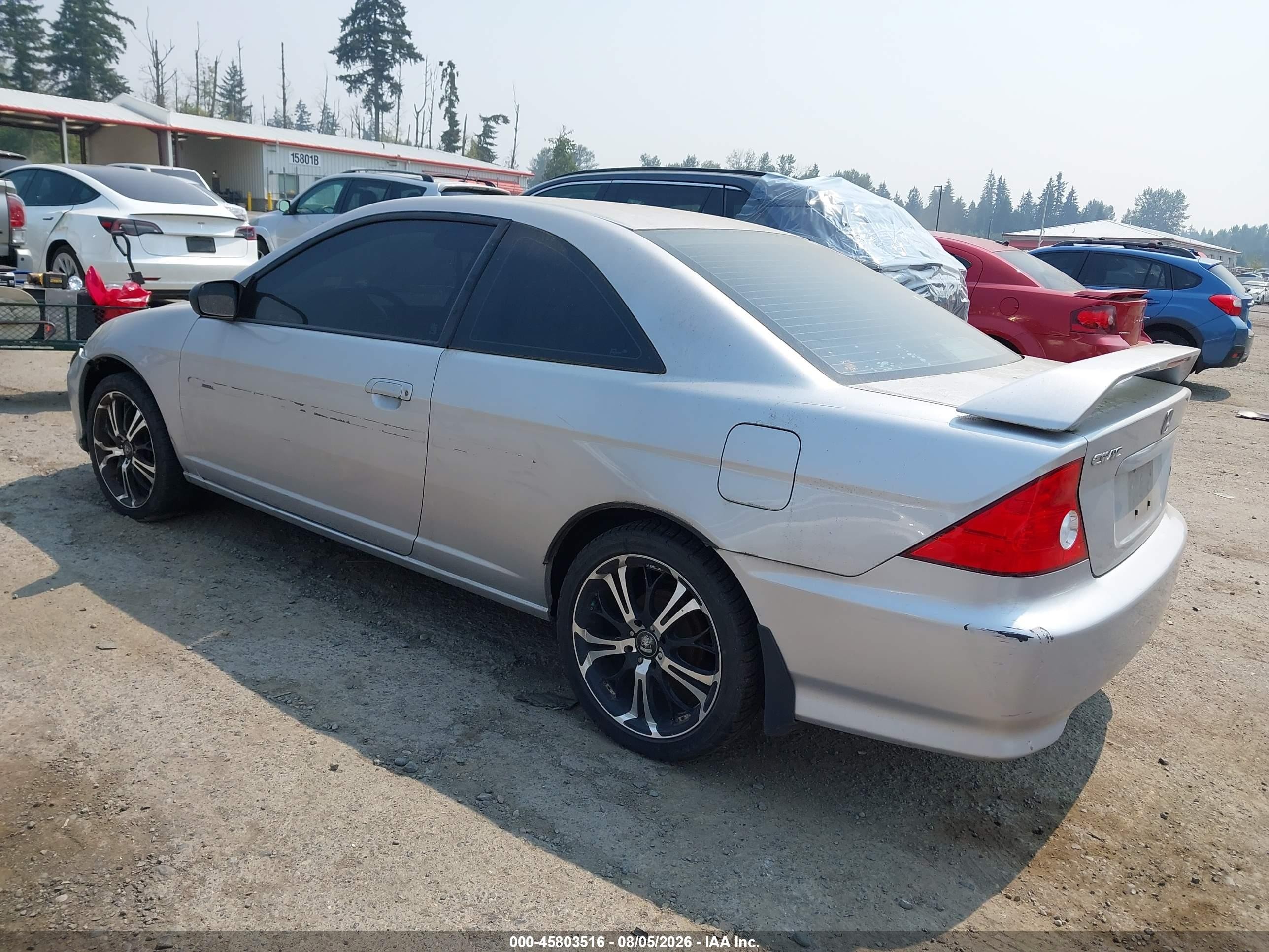 2005 Honda Civic Lx Silver vin: 1HGEM22585L072957