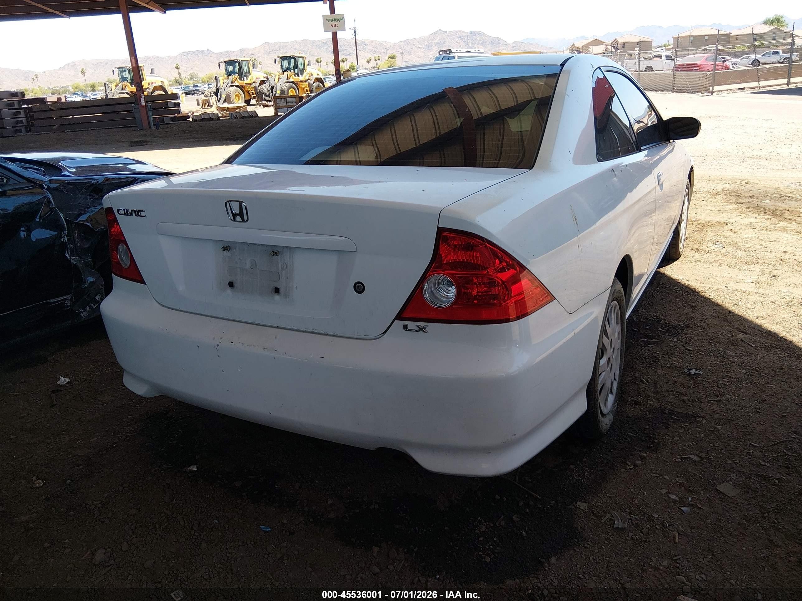 2005 Honda Civic Lx Белый vin: 1HGEM22585L078046