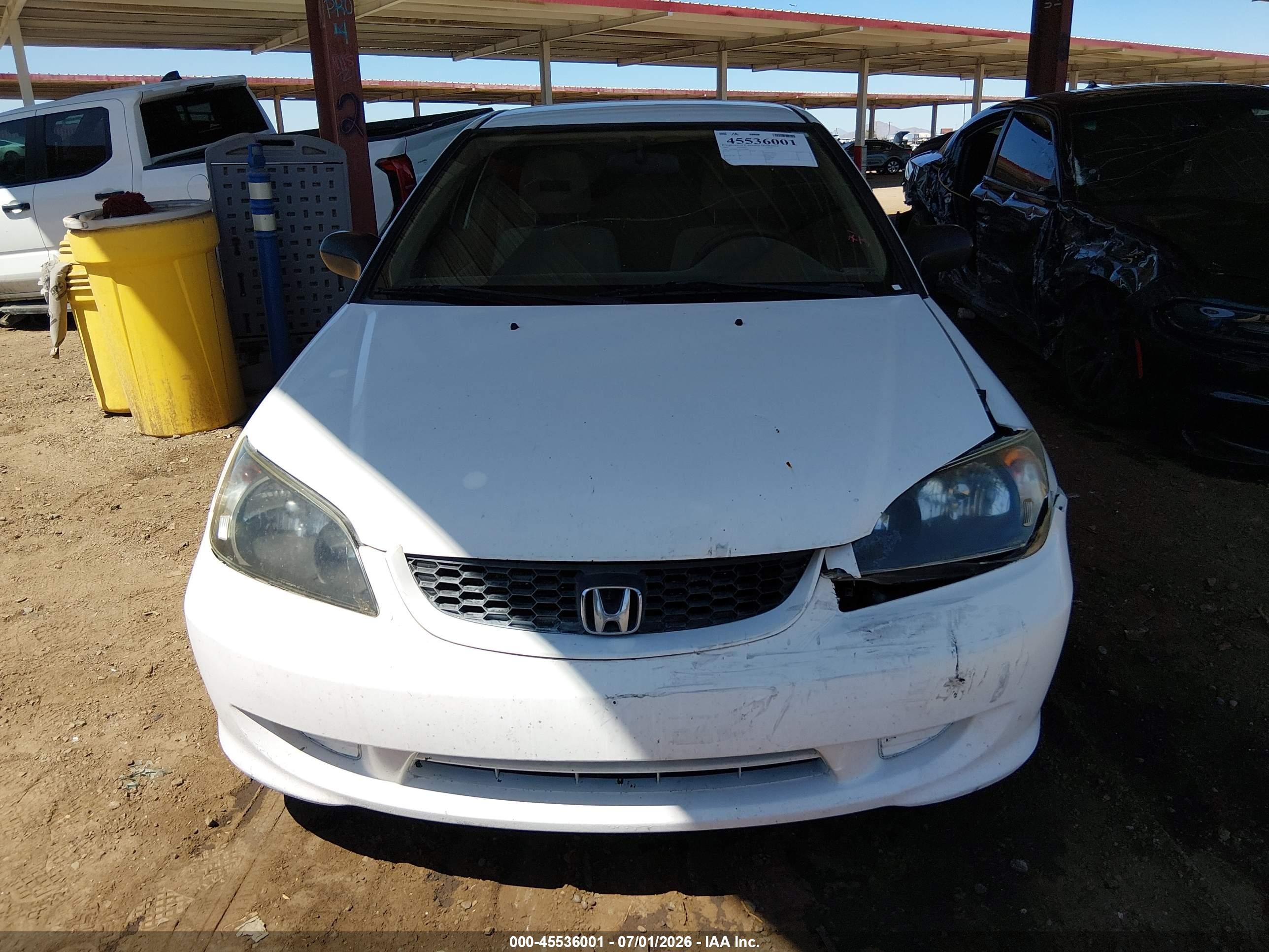 2005 Honda Civic Lx Белый vin: 1HGEM22585L078046
