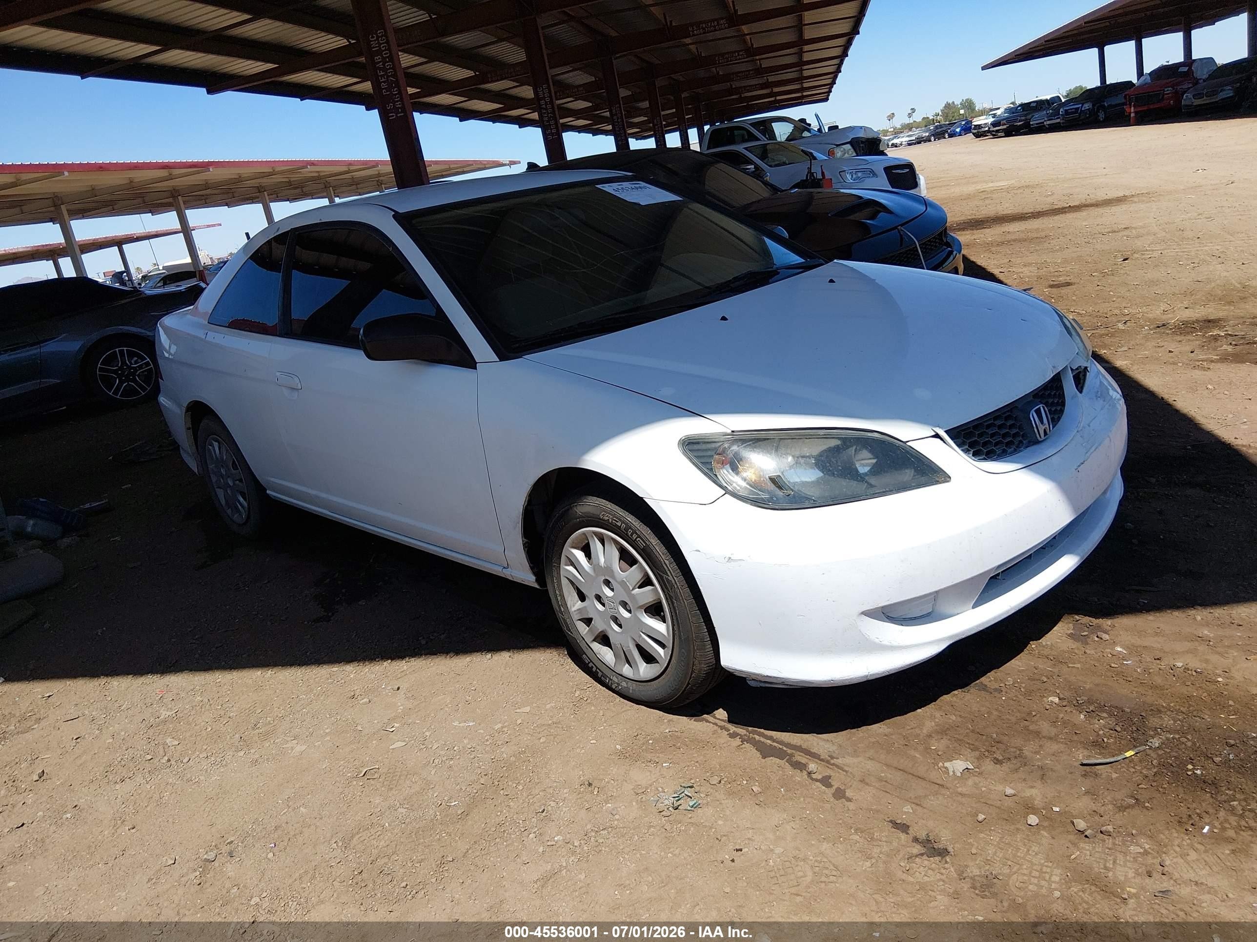 2005 Honda Civic Lx Белый vin: 1HGEM22585L078046