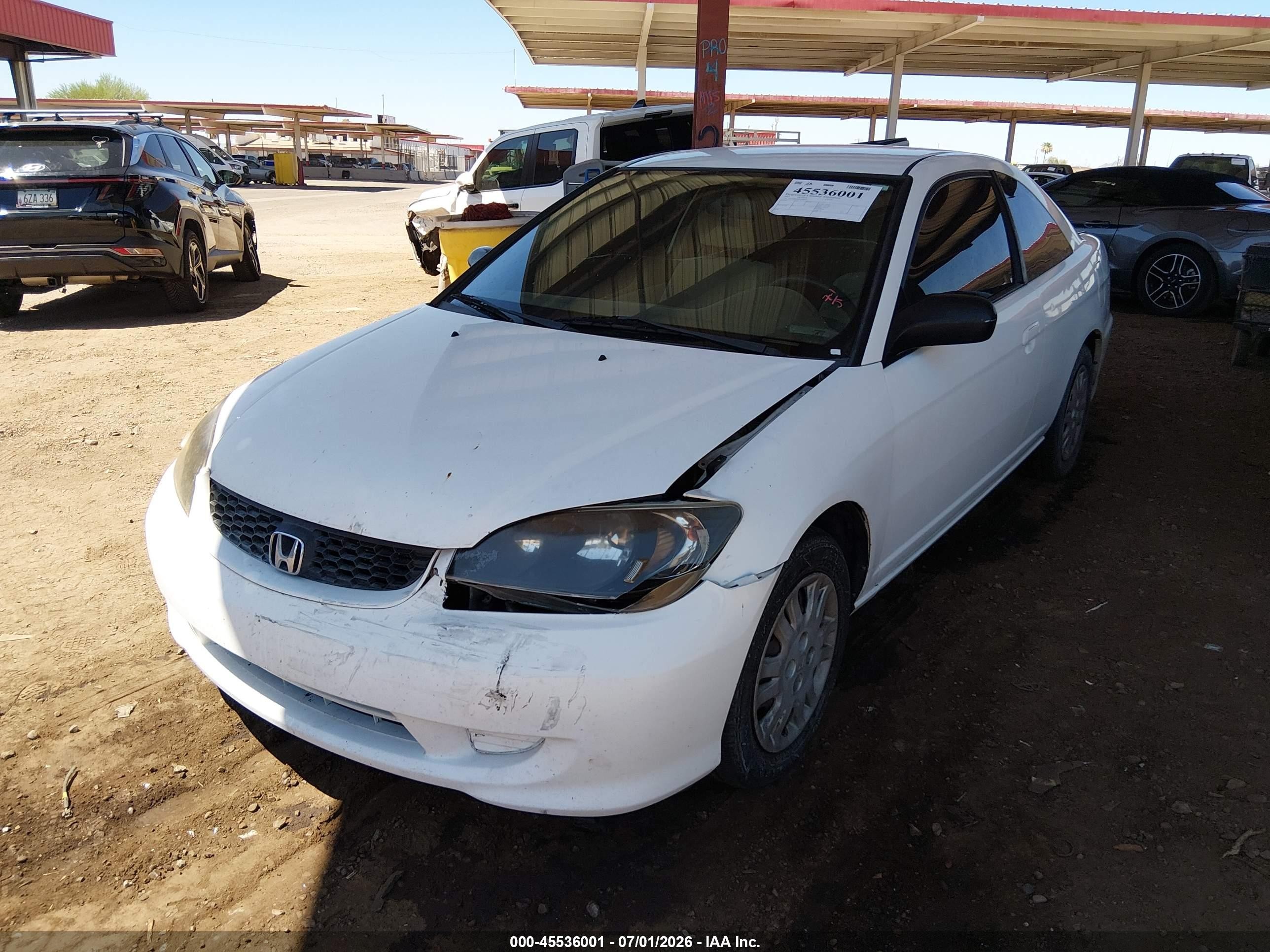 2005 Honda Civic Lx Белый vin: 1HGEM22585L078046
