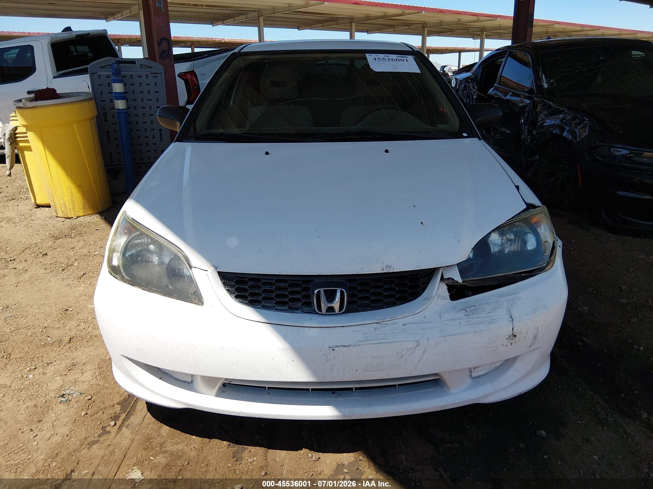 2005 Honda Civic Lx Белый vin: 1HGEM22585L078046