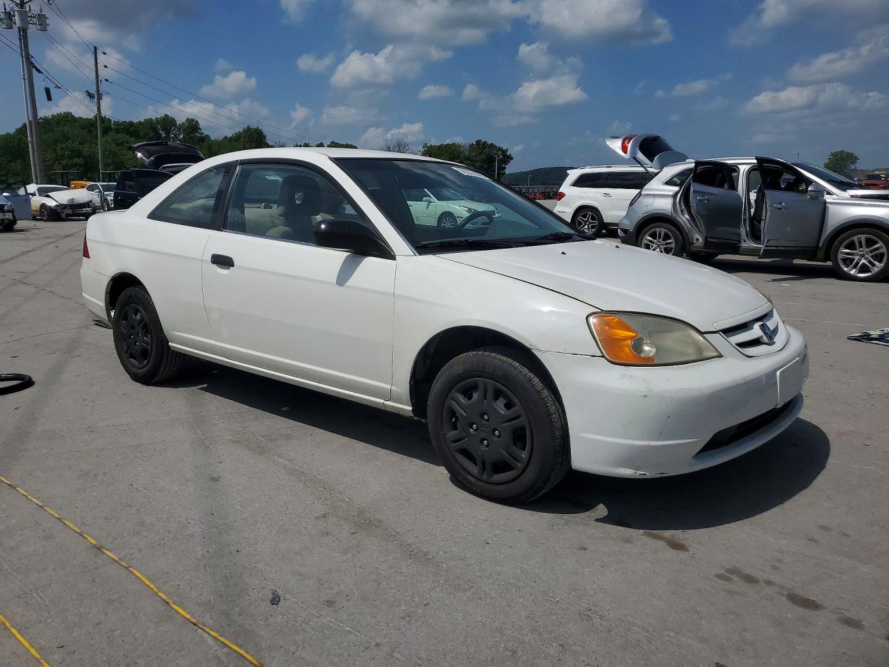 2001 Honda Civic Lx White vin: 1HGEM22591L038469