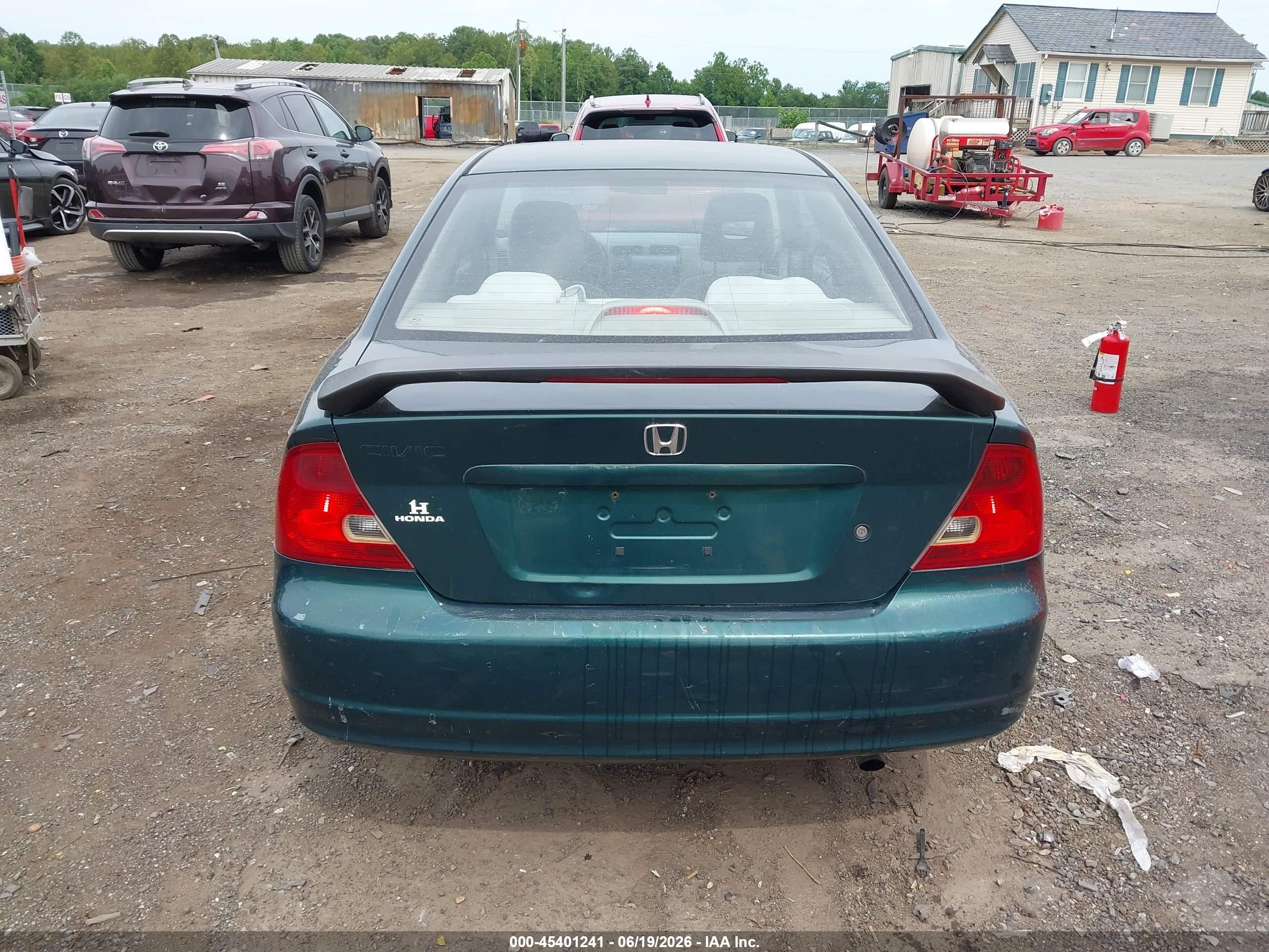 2001 Honda Civic Lx Green vin: 1HGEM22591L123389