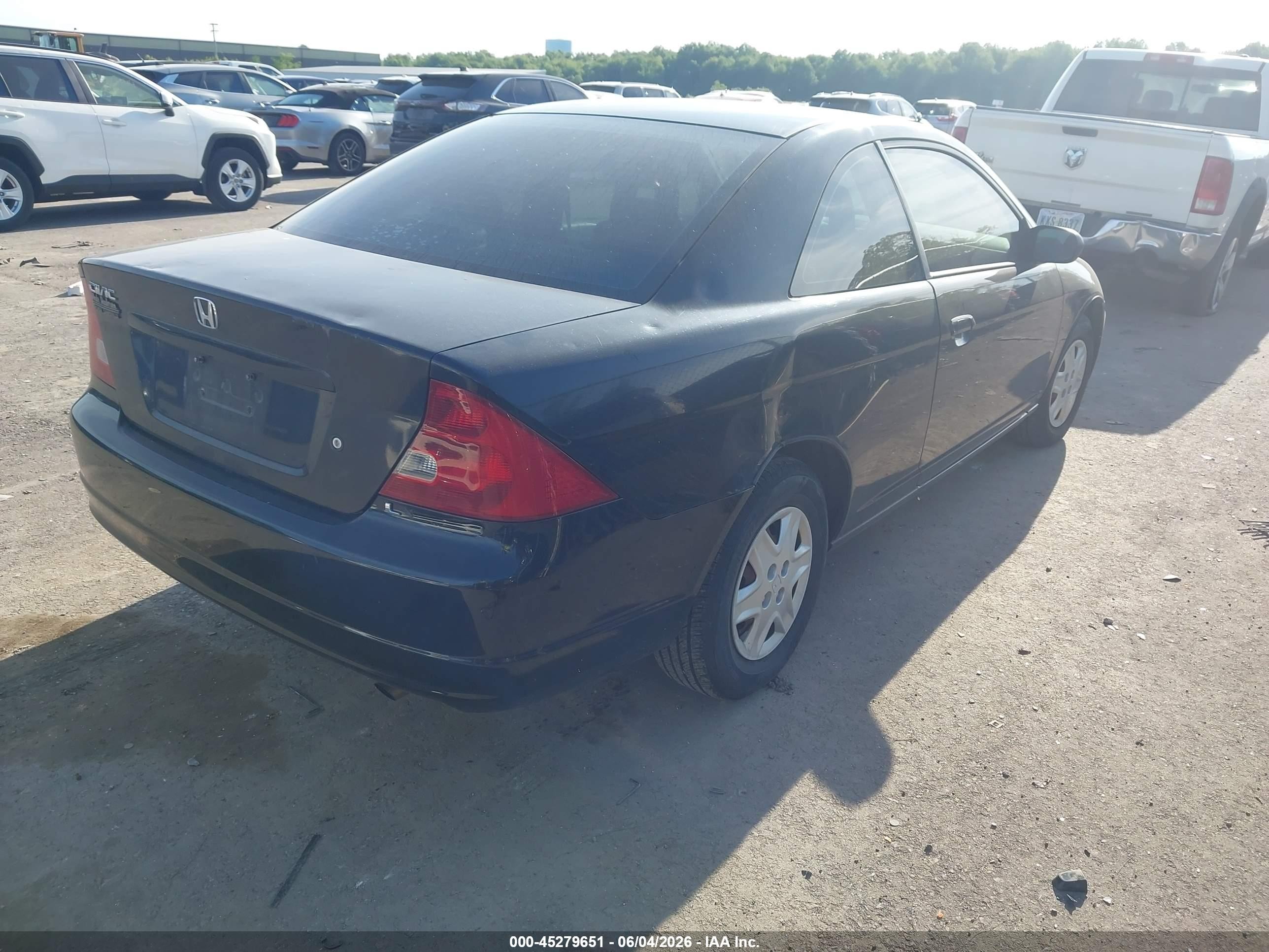 2003 Honda Civic Lx Black vin: 1HGEM22593L041228