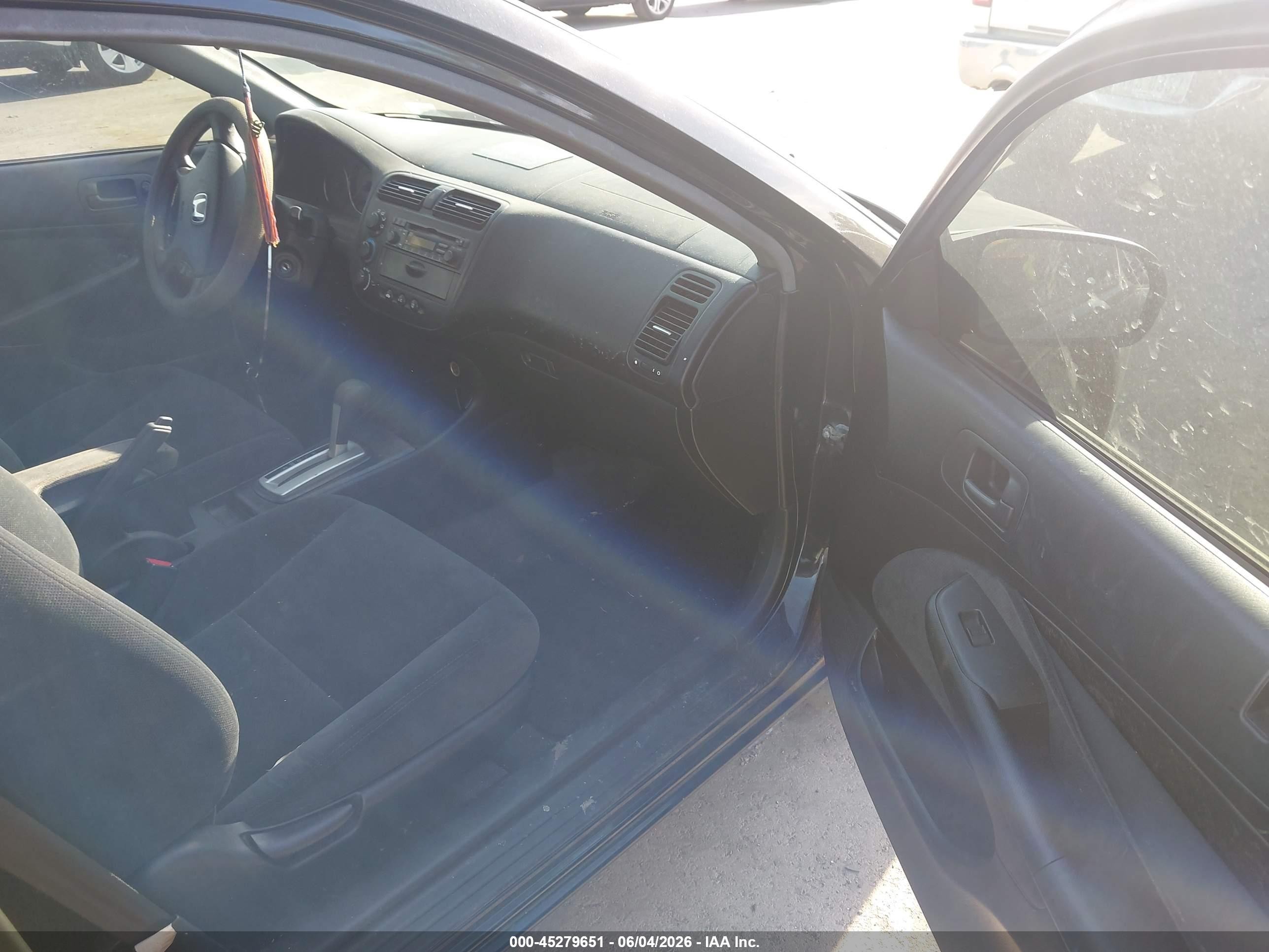2003 Honda Civic Lx Black vin: 1HGEM22593L041228