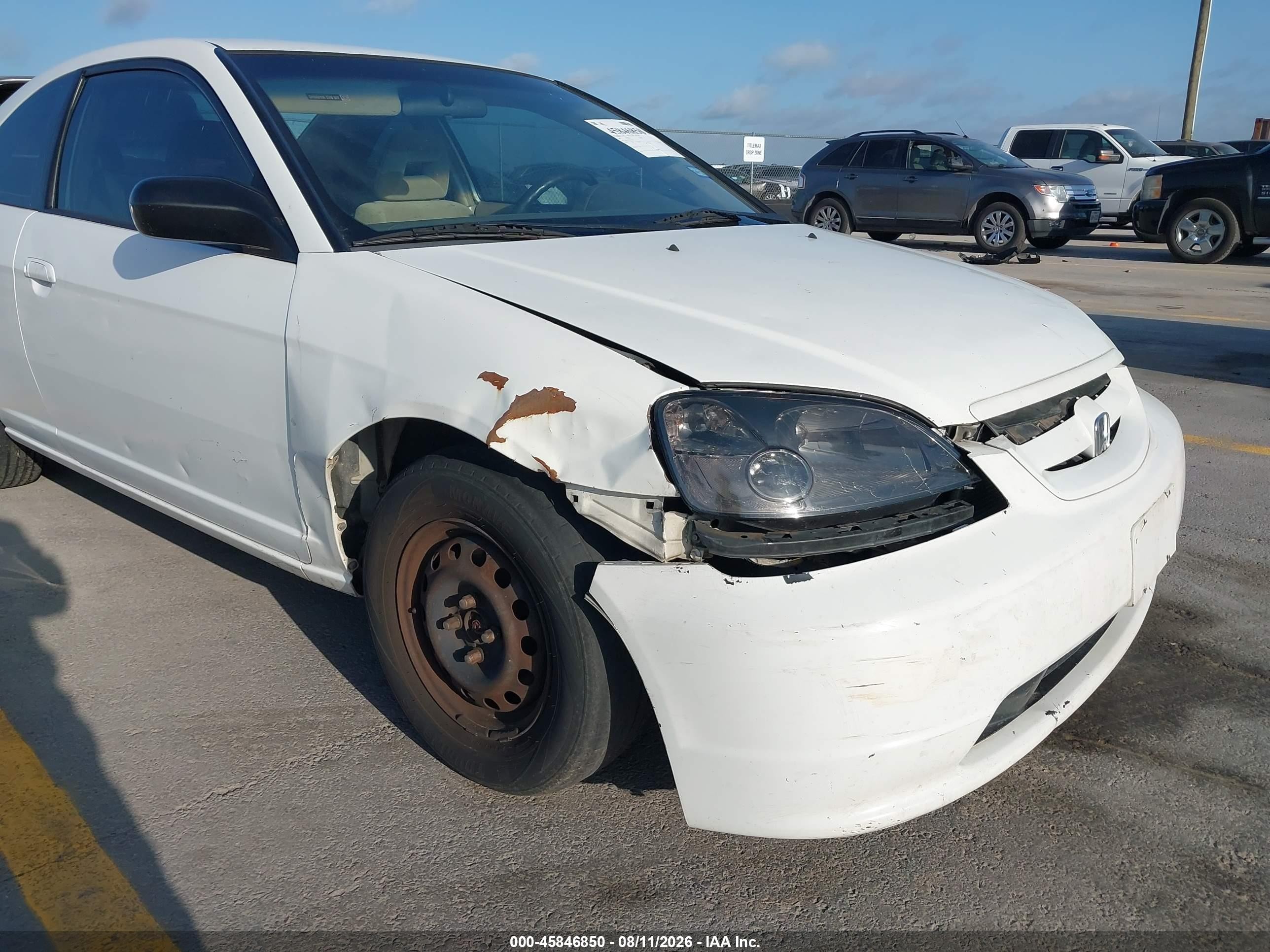 2003 Honda Civic Lx White vin: 1HGEM22593L041956