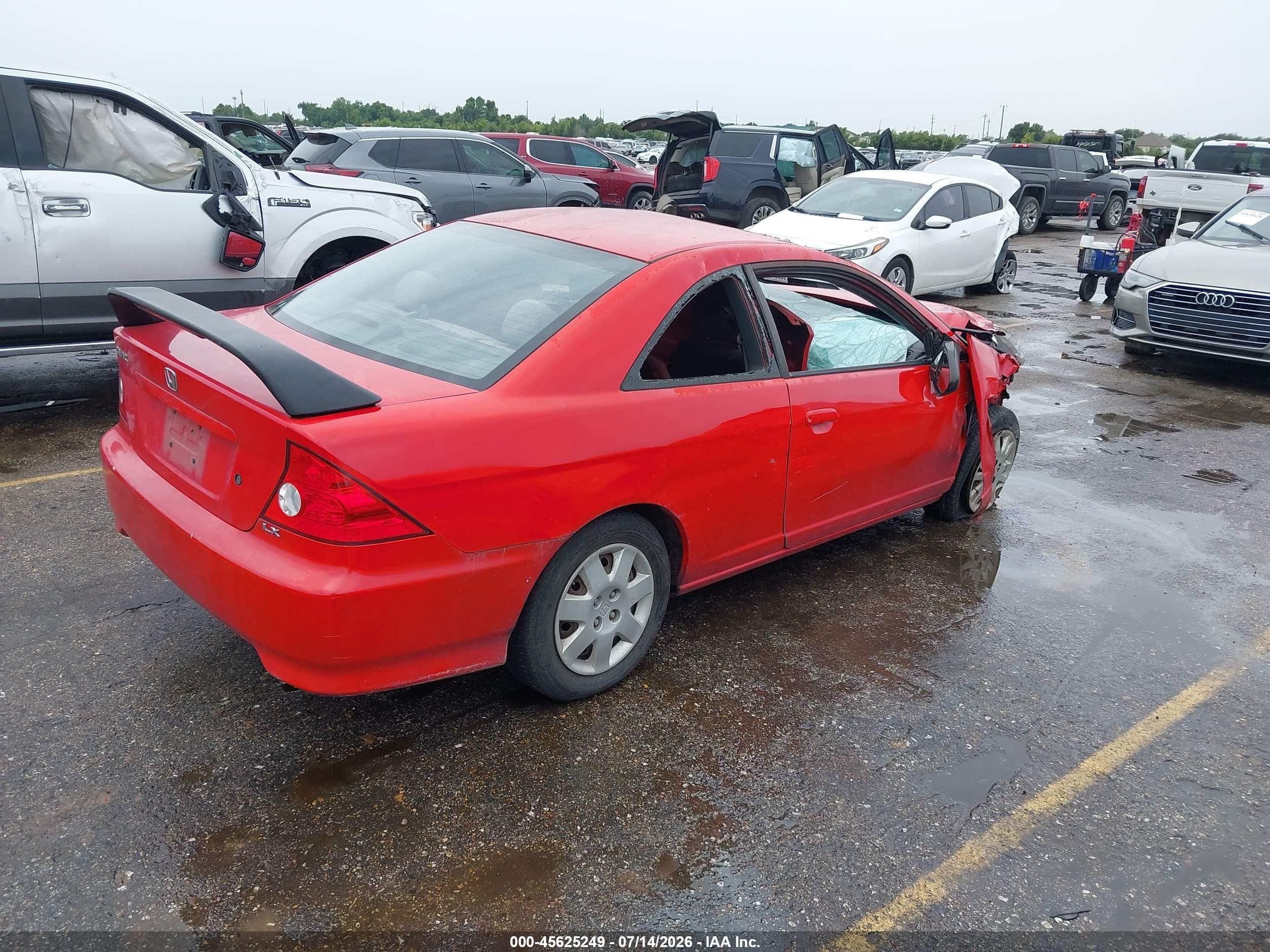 2004 Honda Civic Lx Red vin: 1HGEM22594L003760