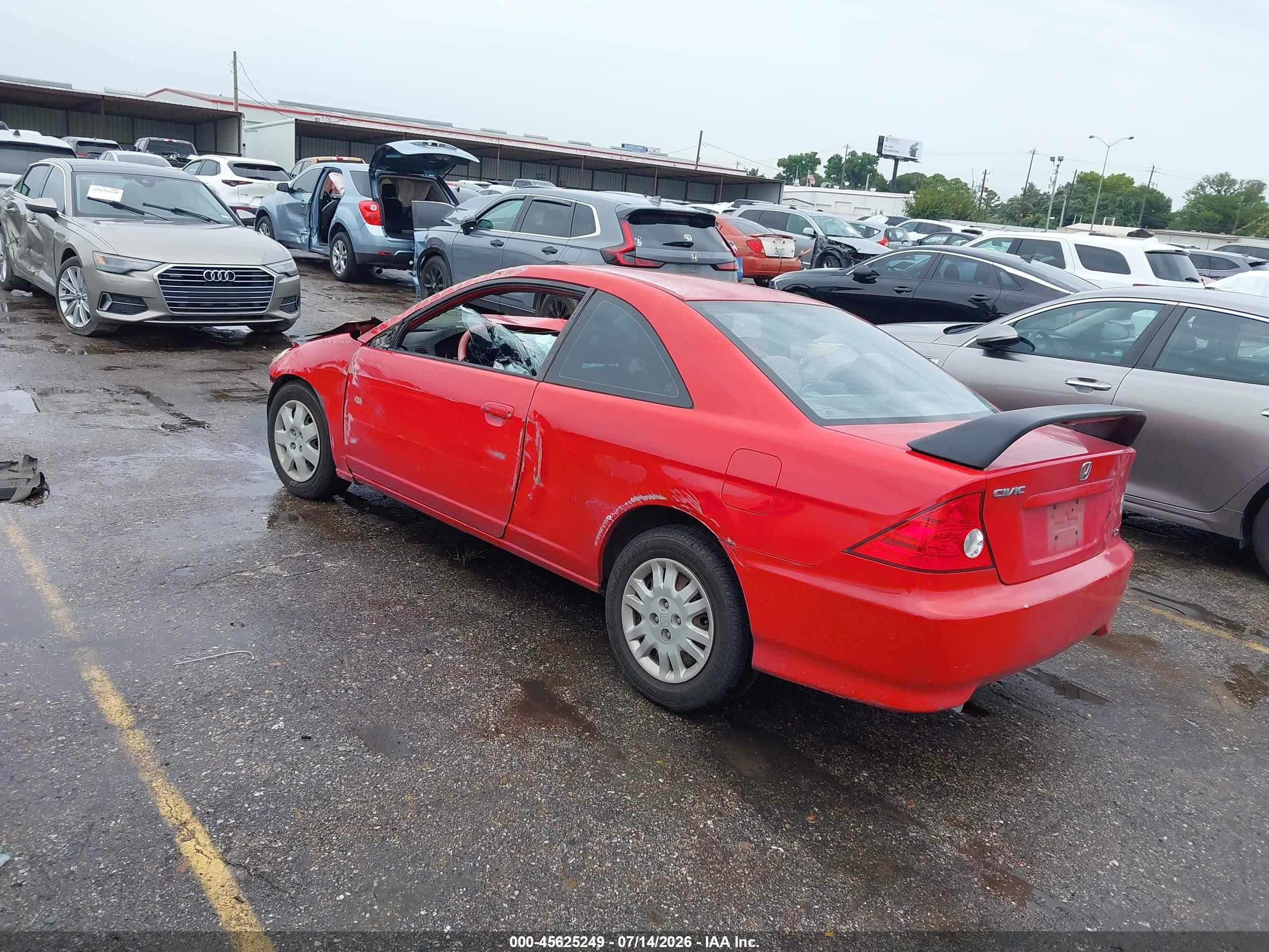 2004 Honda Civic Lx Red vin: 1HGEM22594L003760