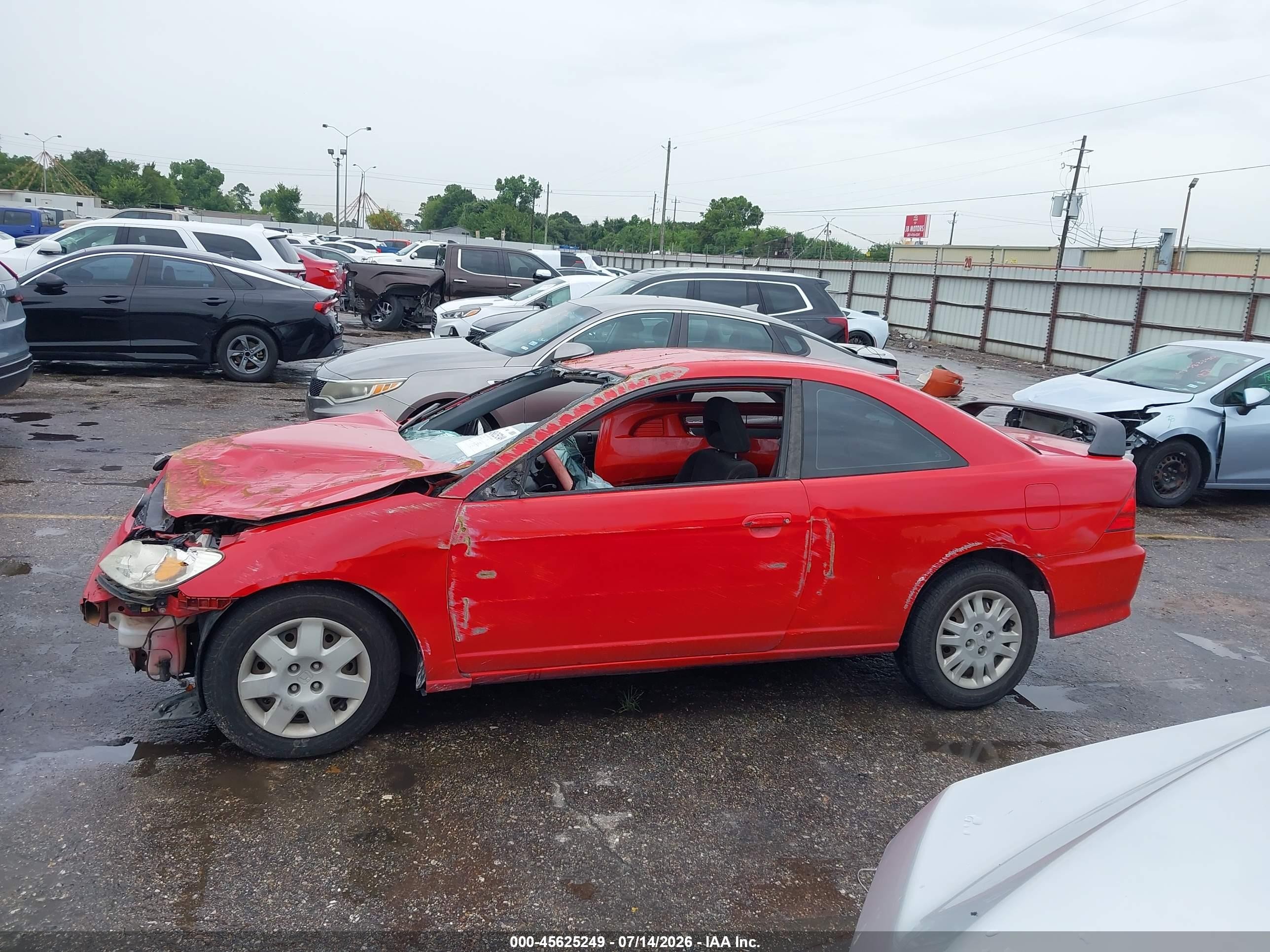 2004 Honda Civic Lx Red vin: 1HGEM22594L003760