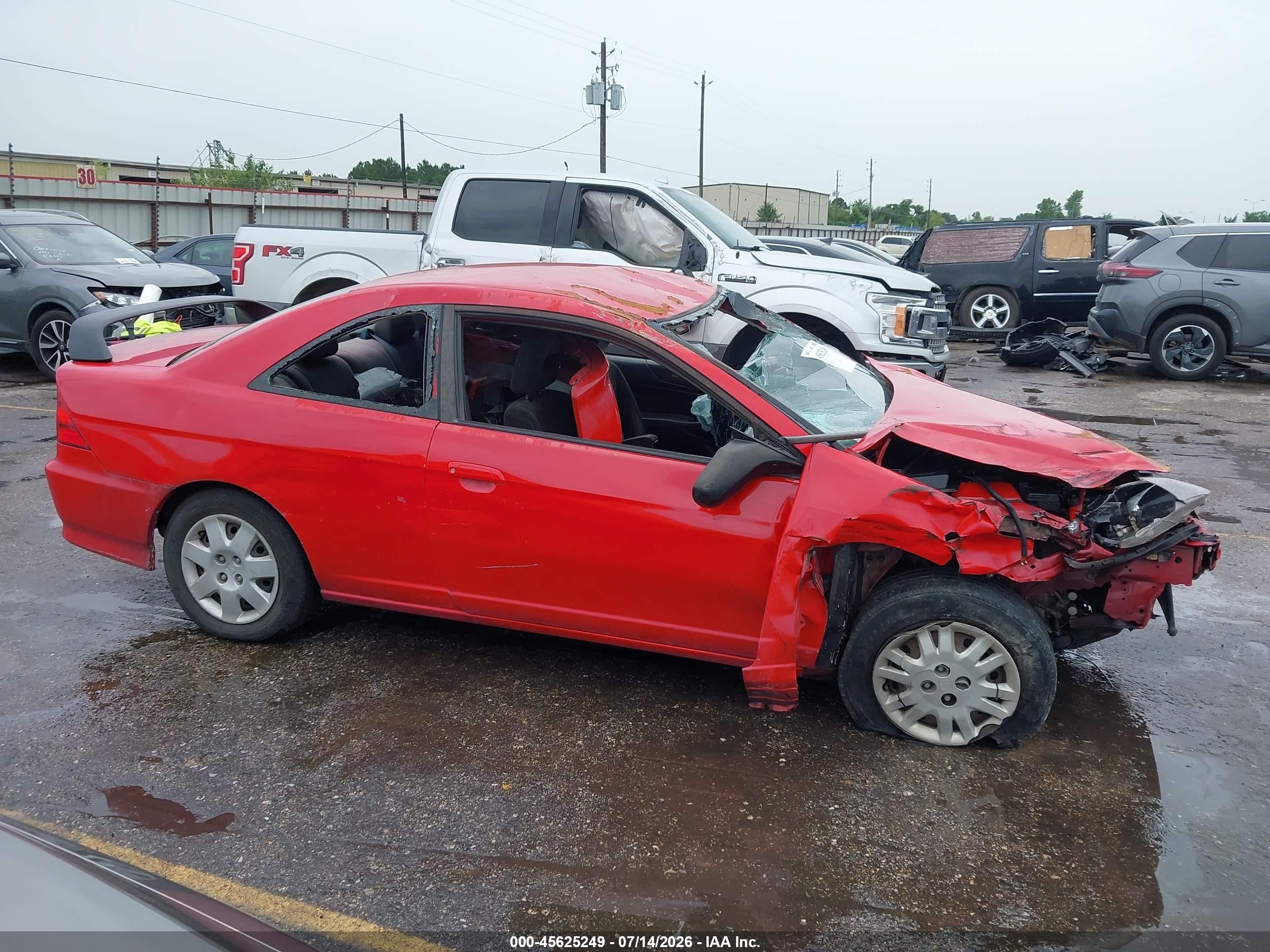 2004 Honda Civic Lx Red vin: 1HGEM22594L003760