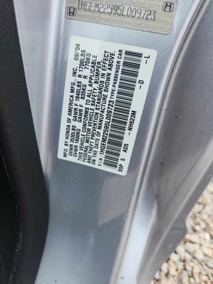 2005 Honda Civic Lx Silver vin: 1HGEM22595L009723