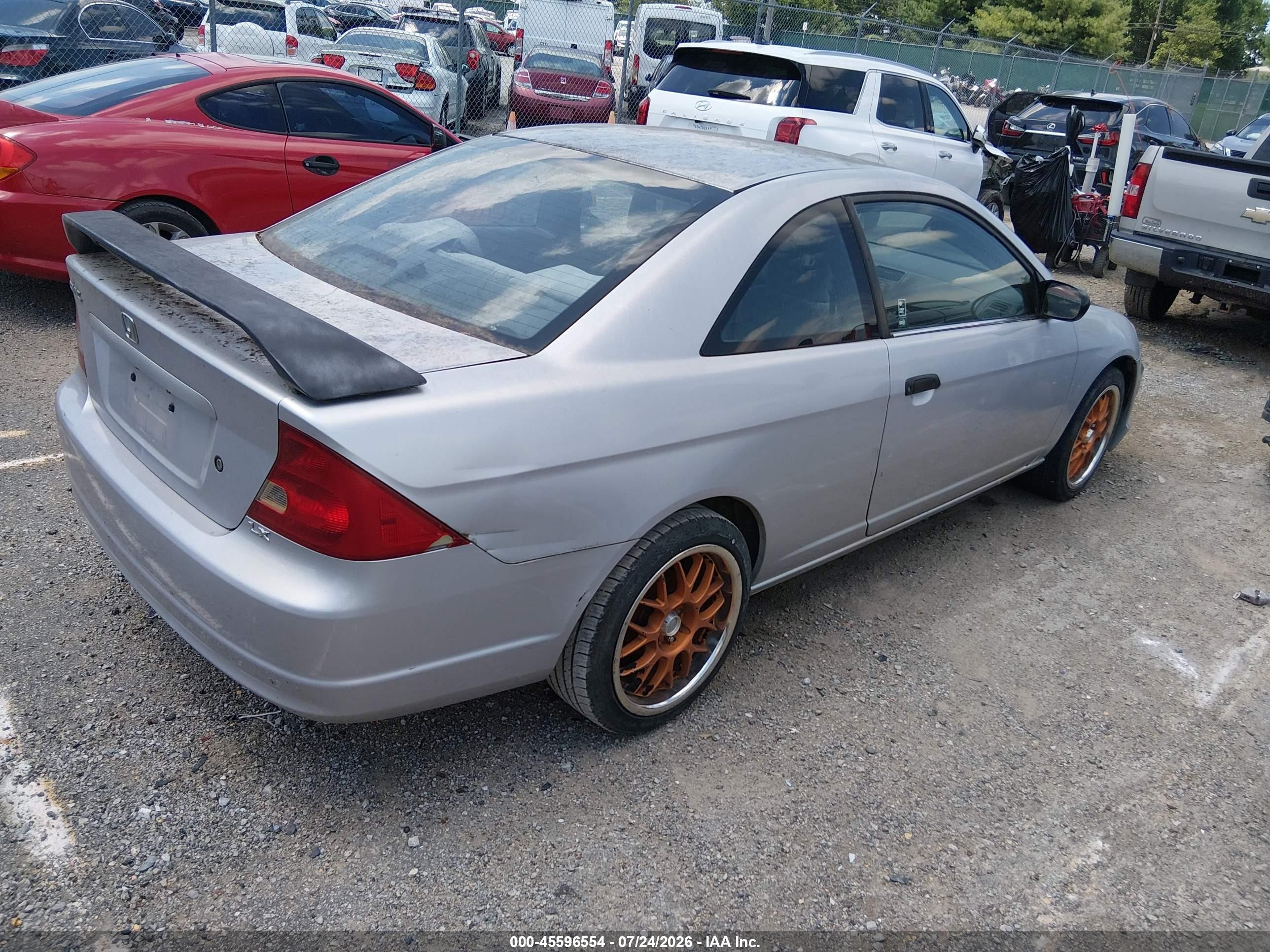 2001 Honda Civic Lx Silver vin: 1HGEM225X1L015217