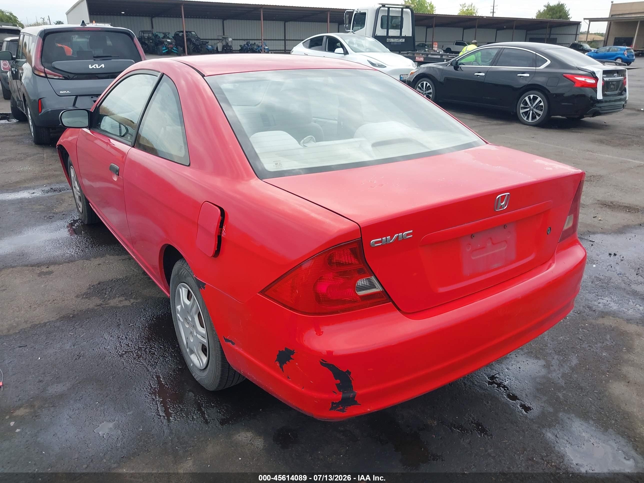 2001 Honda Civic Lx Red vin: 1HGEM225X1L073134