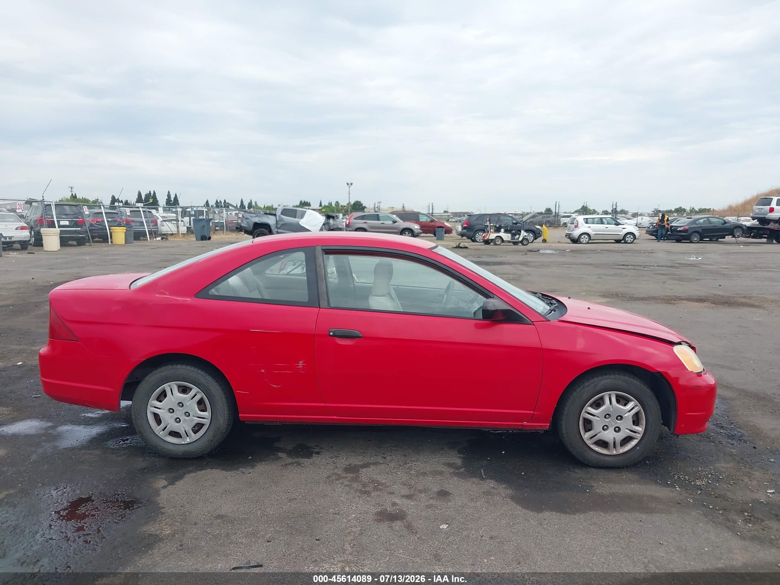 2001 Honda Civic Lx Red vin: 1HGEM225X1L073134