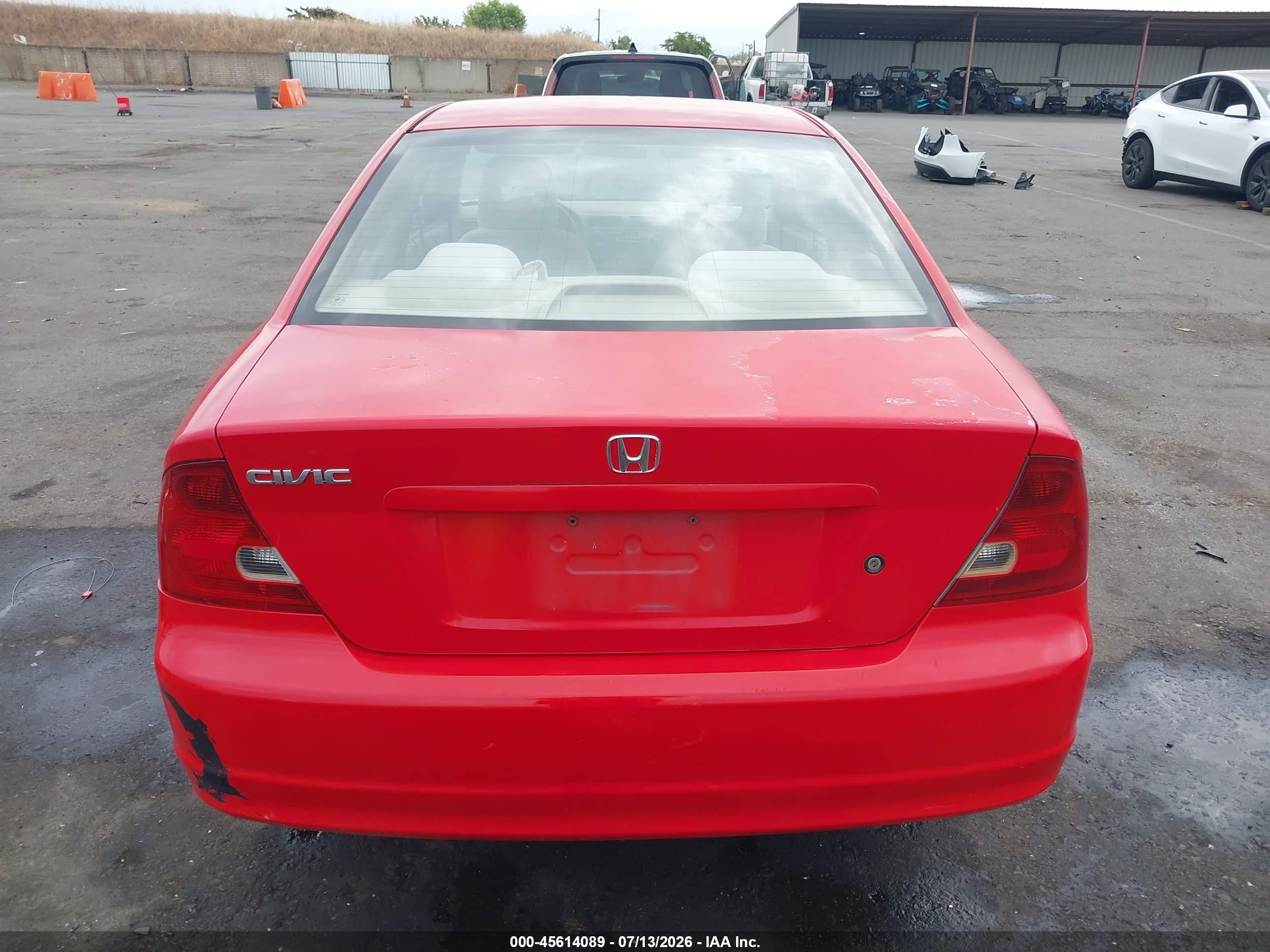 2001 Honda Civic Lx Red vin: 1HGEM225X1L073134