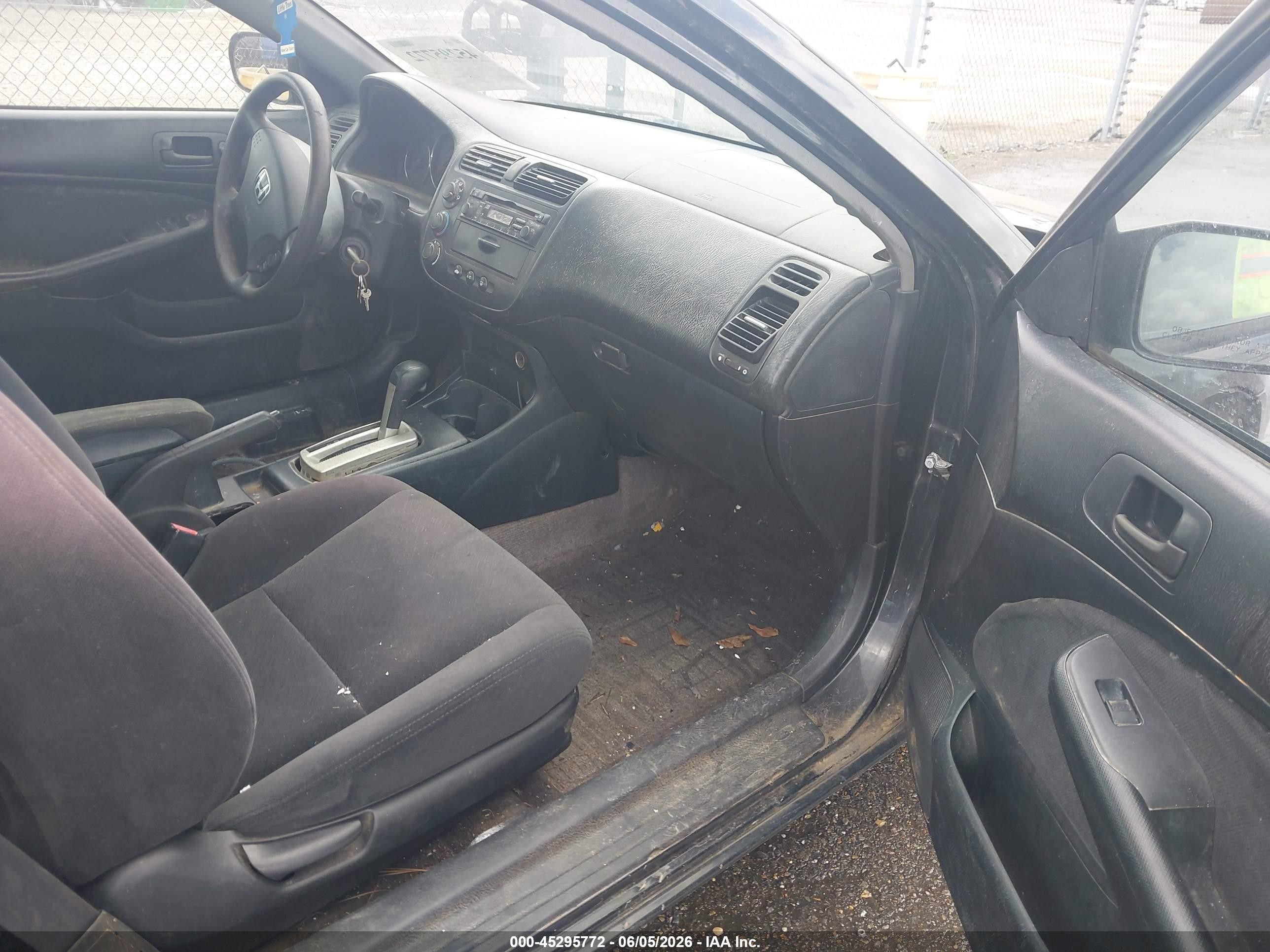 2003 Honda Civic Lx Dark Blue vin: 1HGEM225X3L039455