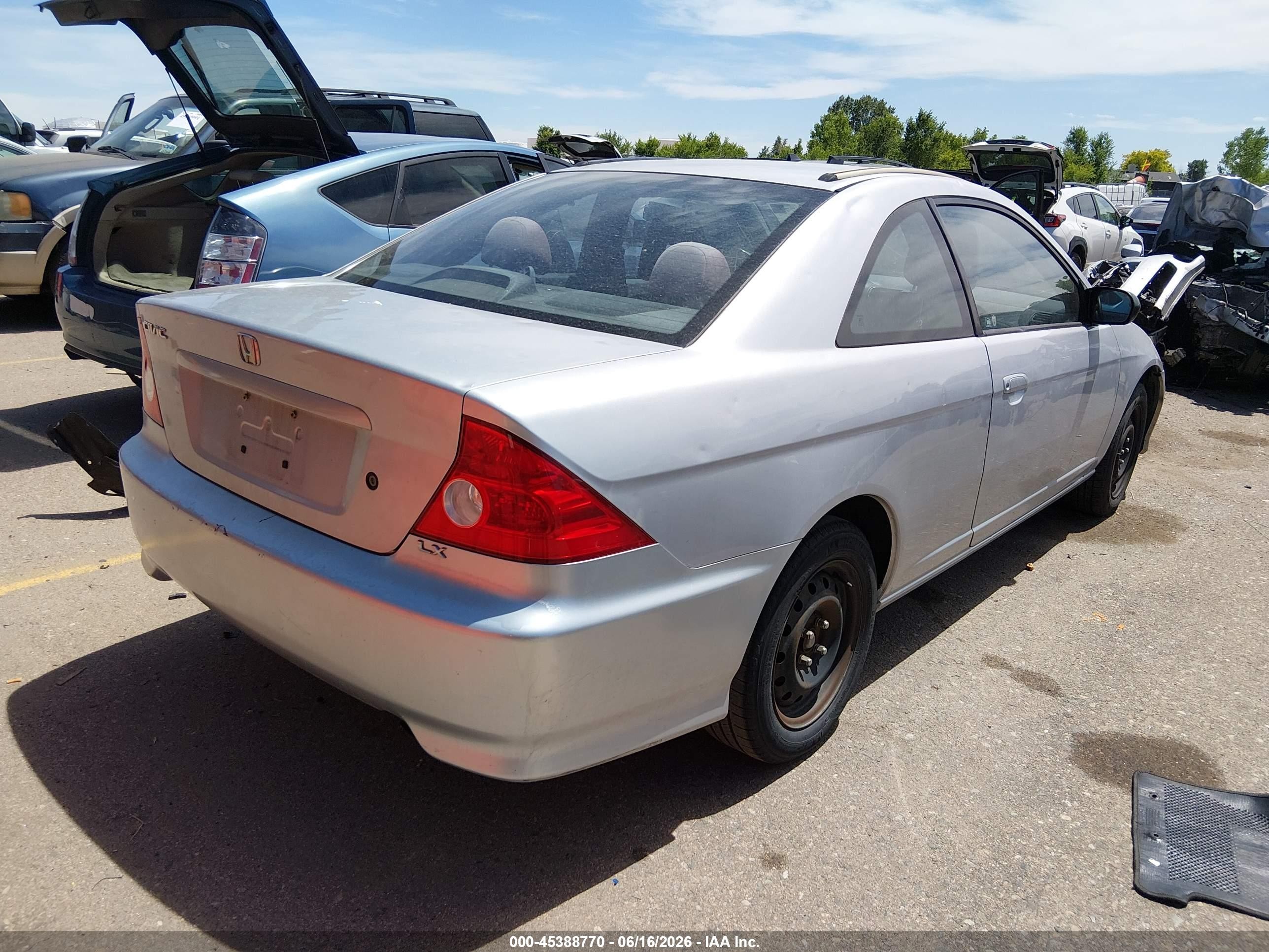 2004 Honda Civic Lx Silver vin: 1HGEM225X4L029946