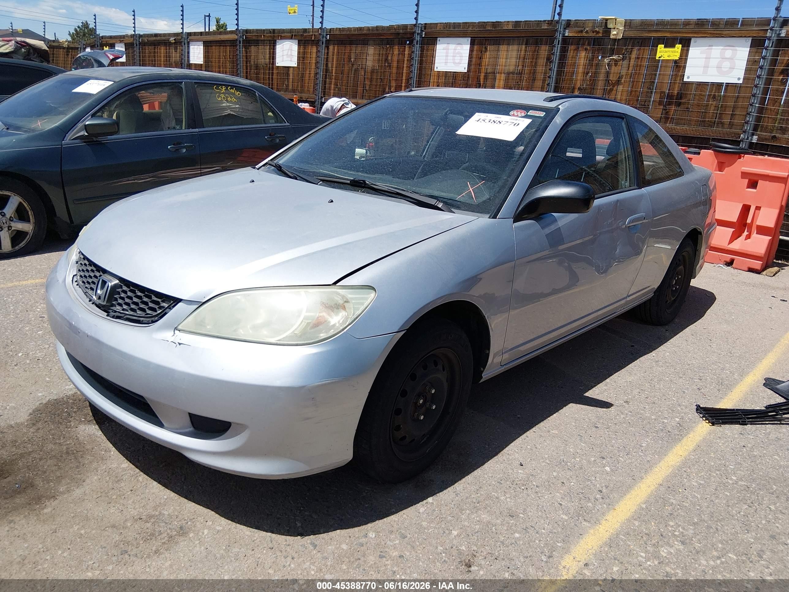 2004 Honda Civic Lx Silver vin: 1HGEM225X4L029946