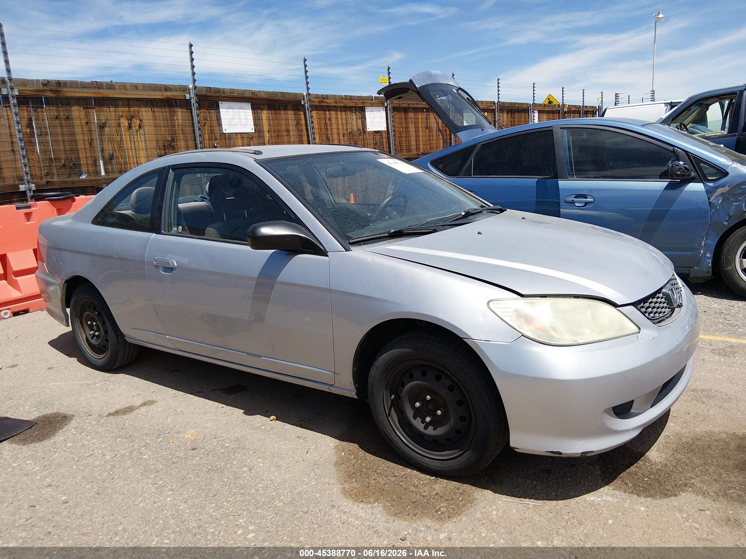 2004 Honda Civic Lx Silver vin: 1HGEM225X4L029946