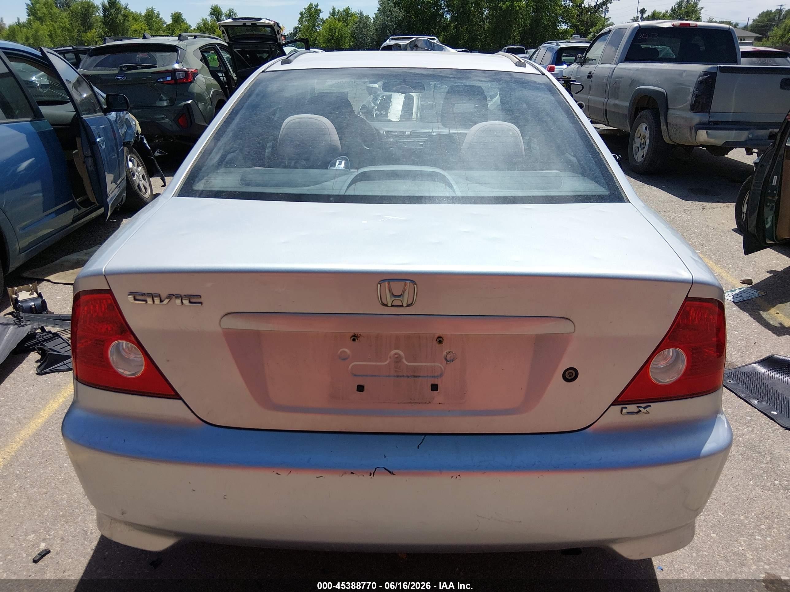 2004 Honda Civic Lx Silver vin: 1HGEM225X4L029946