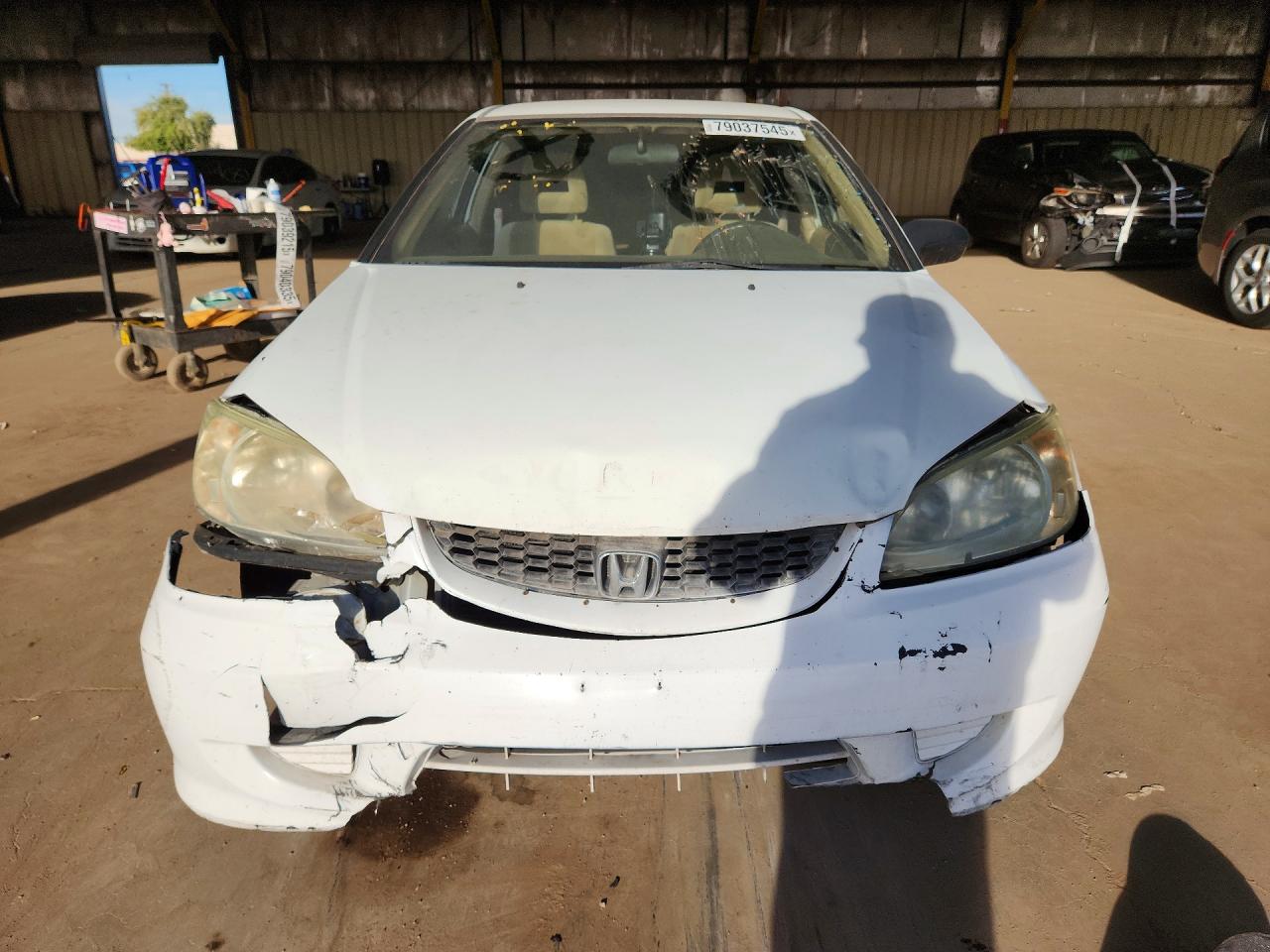 2005 Honda Civic Lx White vin: 1HGEM22605L017105