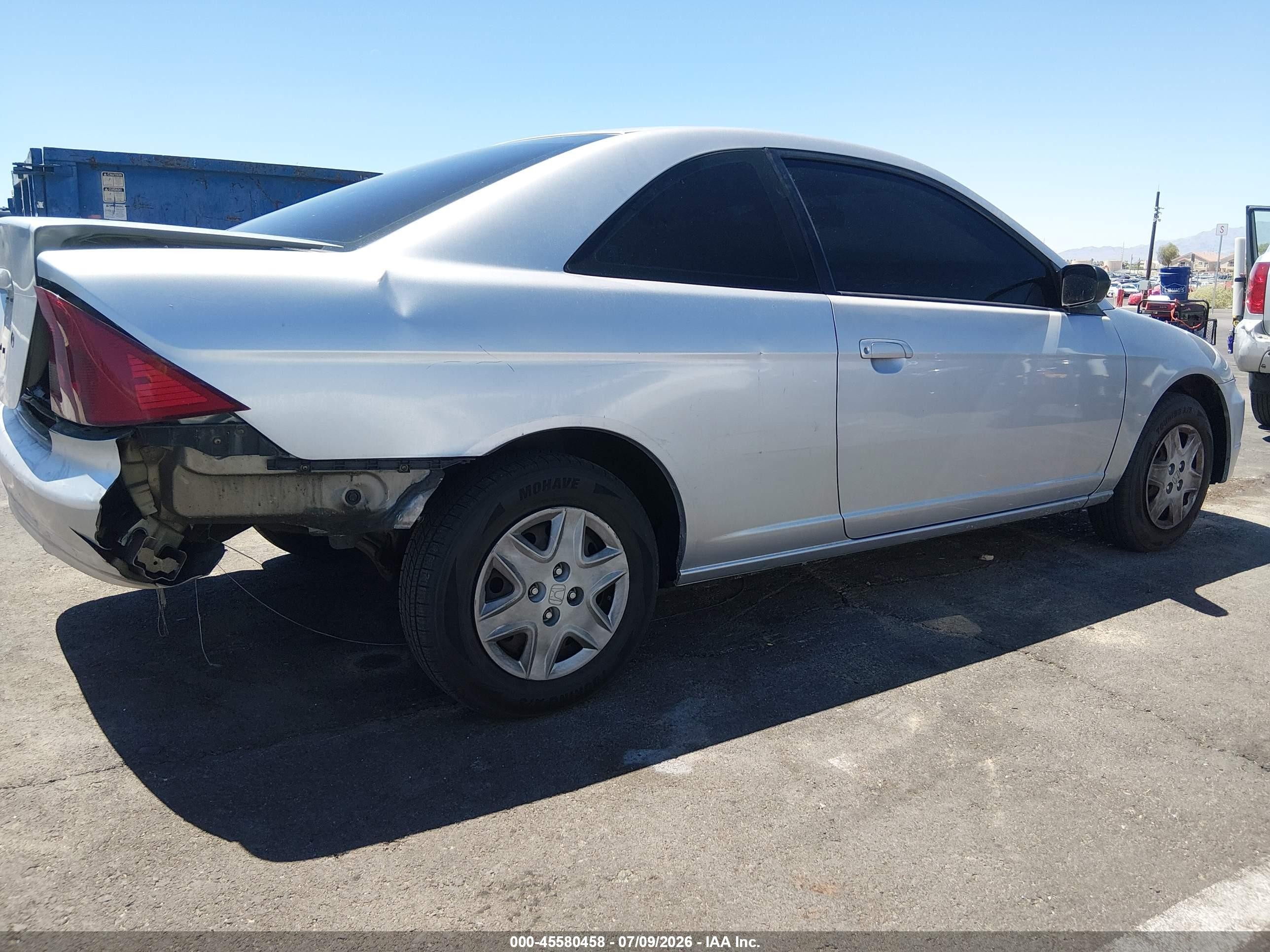 2003 Honda Civic Lx Silver vin: 1HGEM22673L080599